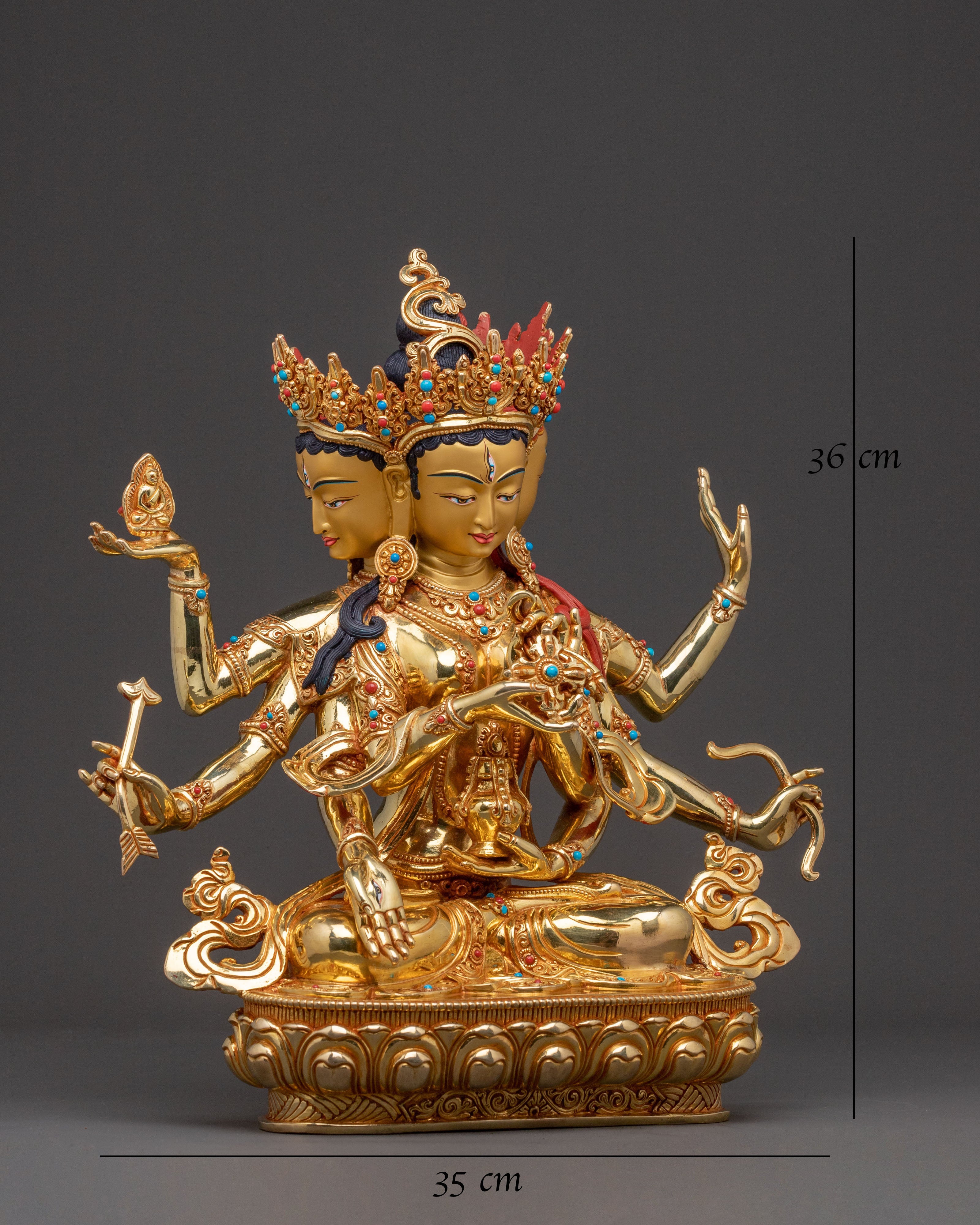 Namgyalma Copper Handcrafted Statue | 24K Gold Gilded Statue