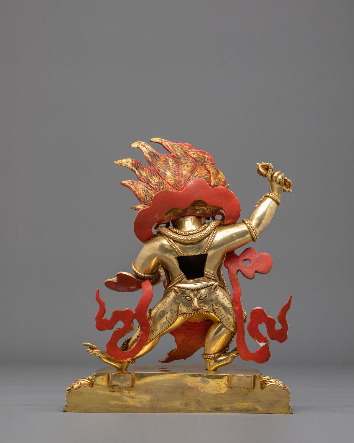 Sacred Bodhisattva Vajrapani Golden Sculpture | 24K Gold Gilded