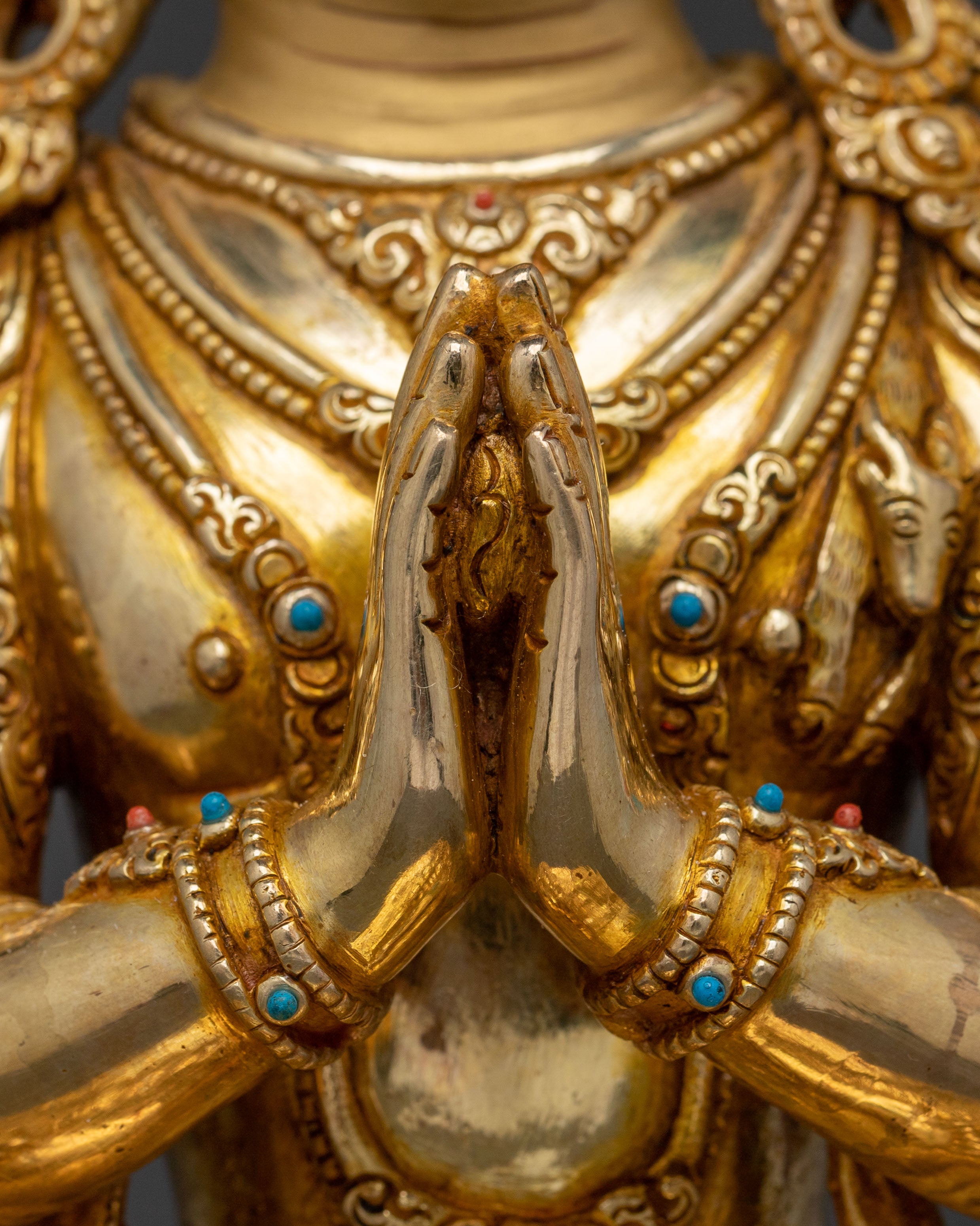 Chenrezig Sacred Statue with Copper Body | Spiritual Power and Protection