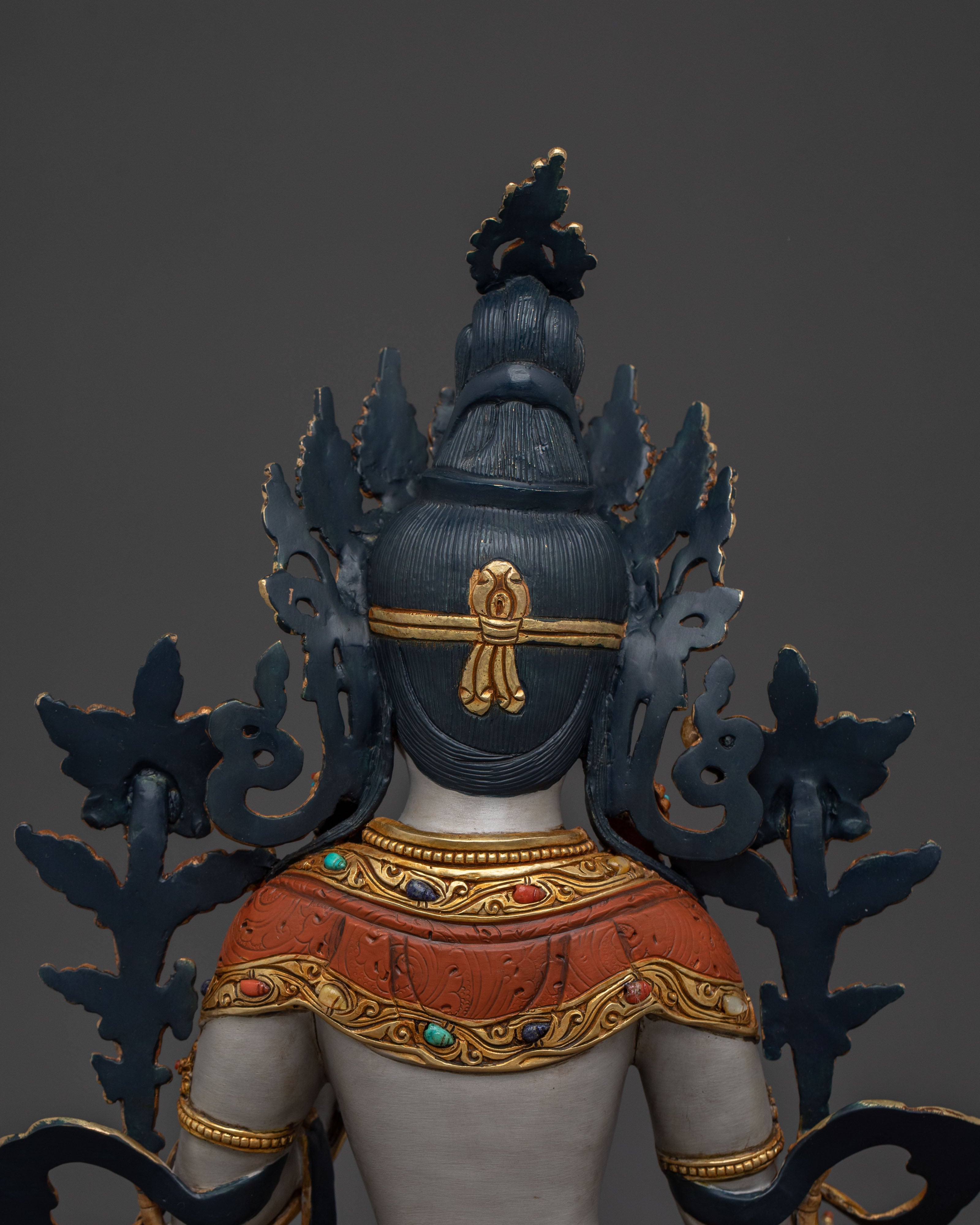 White Tara Statue | 24K Gold Gilded Serenity