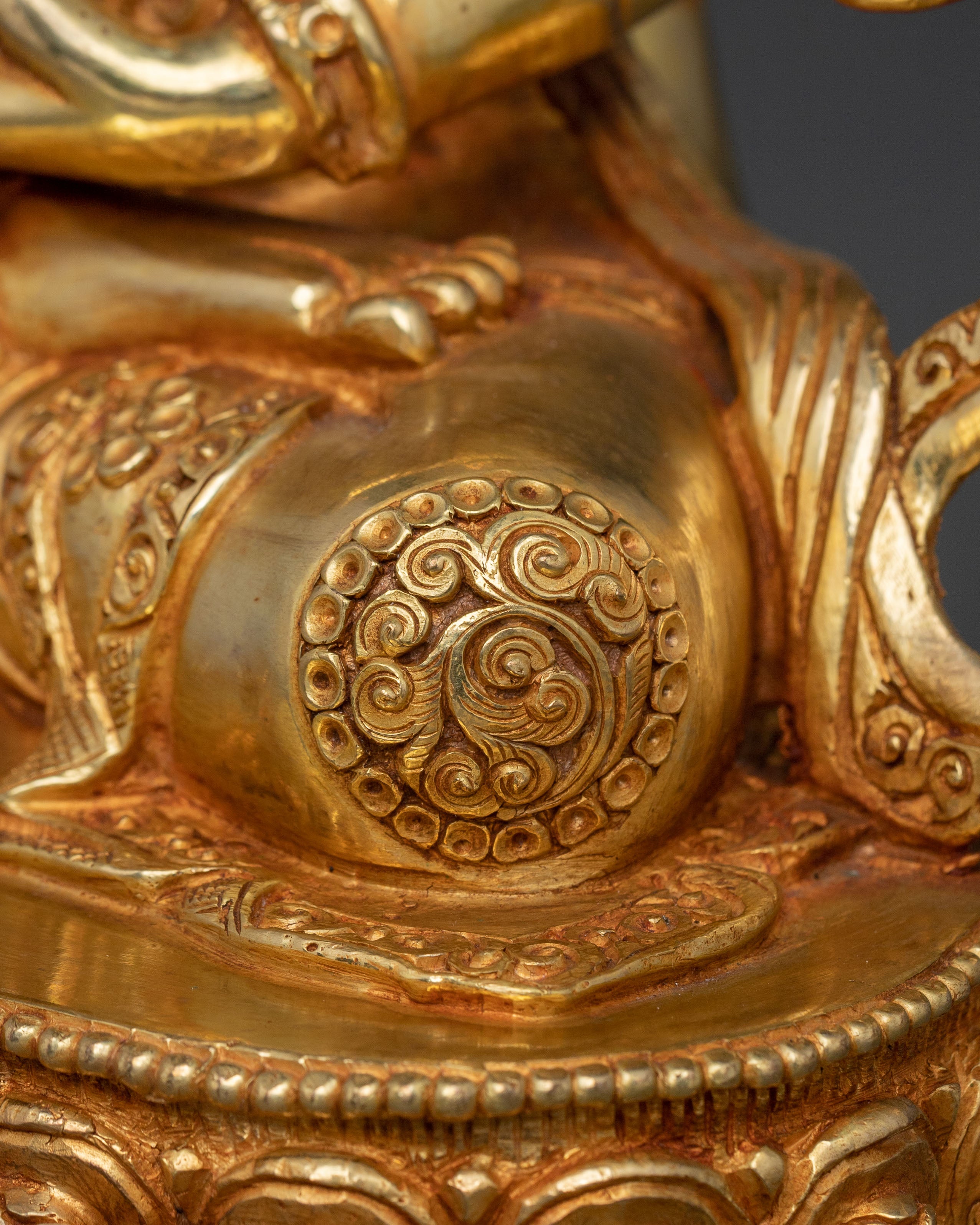 Handcrafted Amitayus Statue | 24K Gold Gilded Deity
