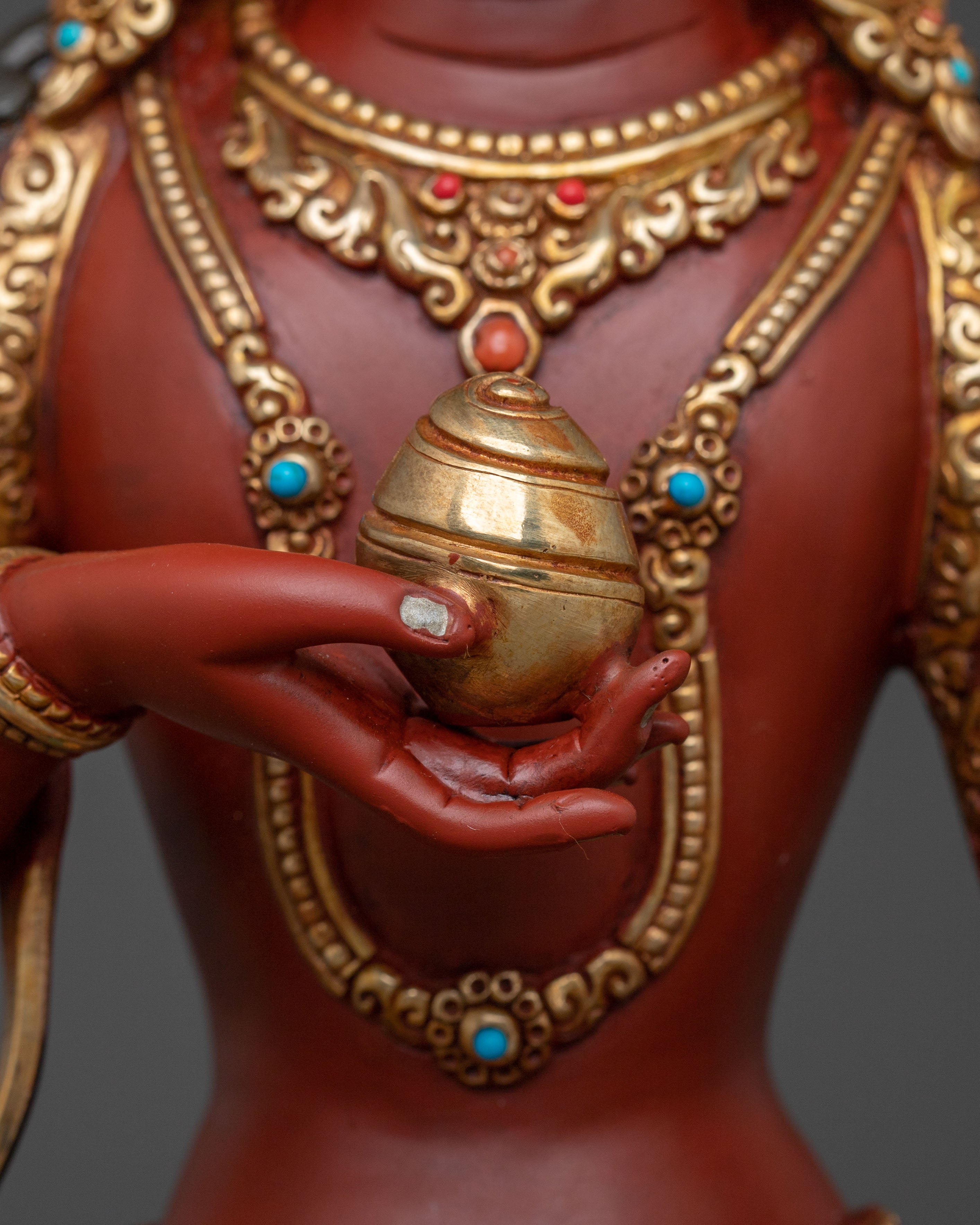 24K Gold Gilded Ksitigarbha Statue | Spiritual Figurine