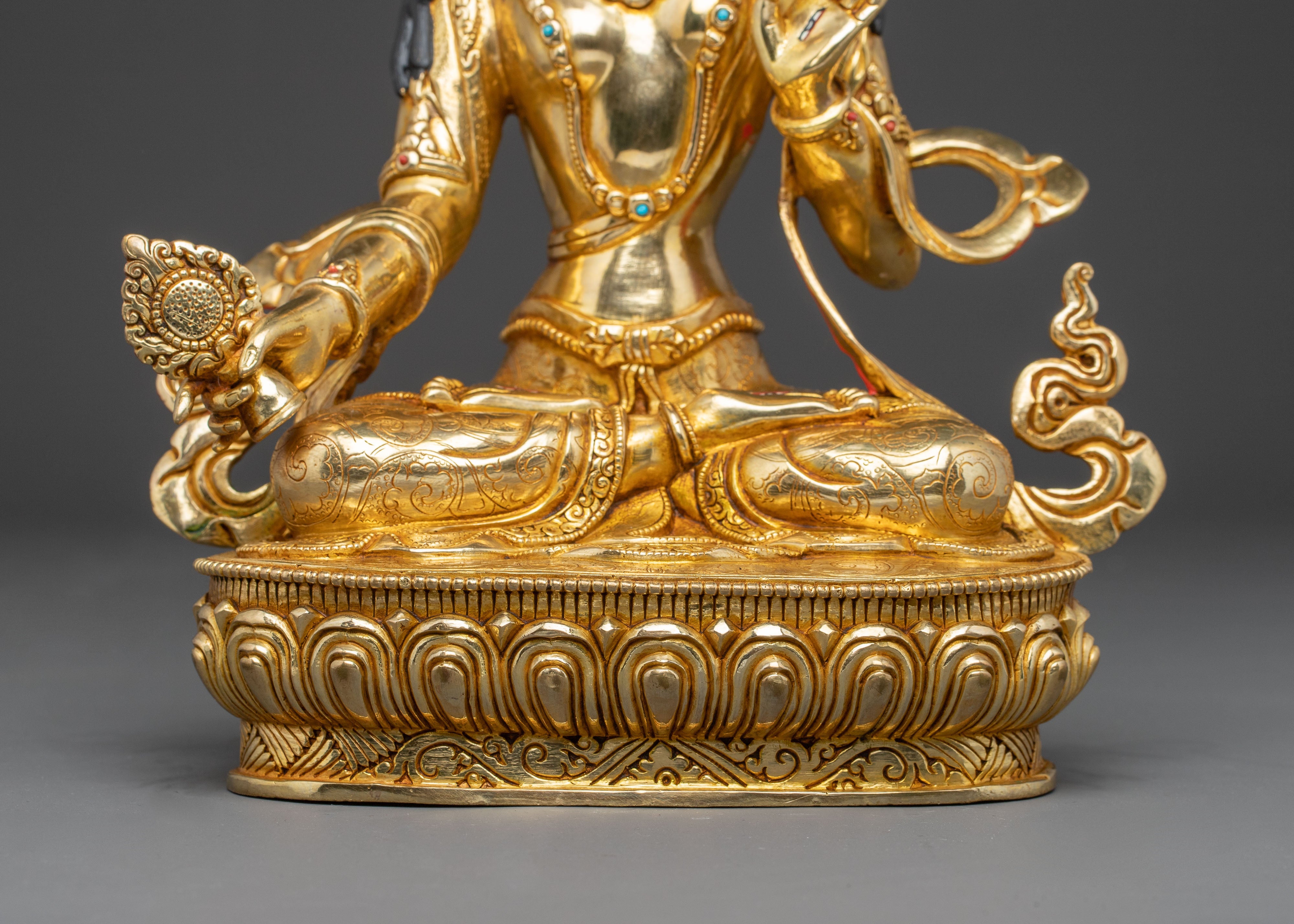 Golden Dukar Sculpture | Guardian of Dharma
