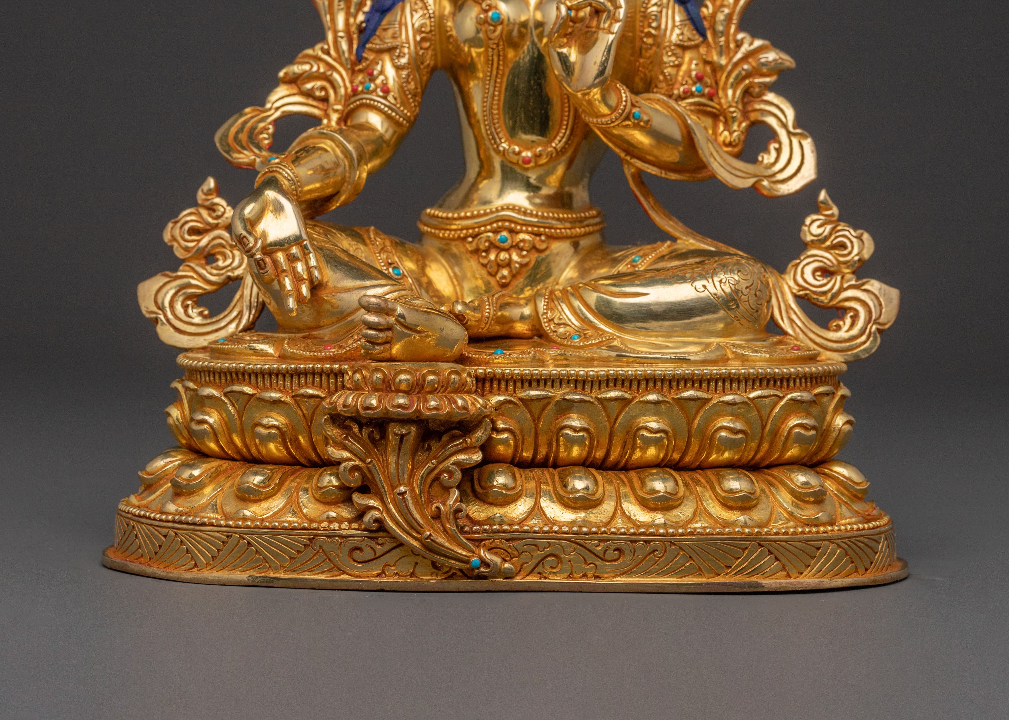 Handcrafted Green Tara Goddess Statue