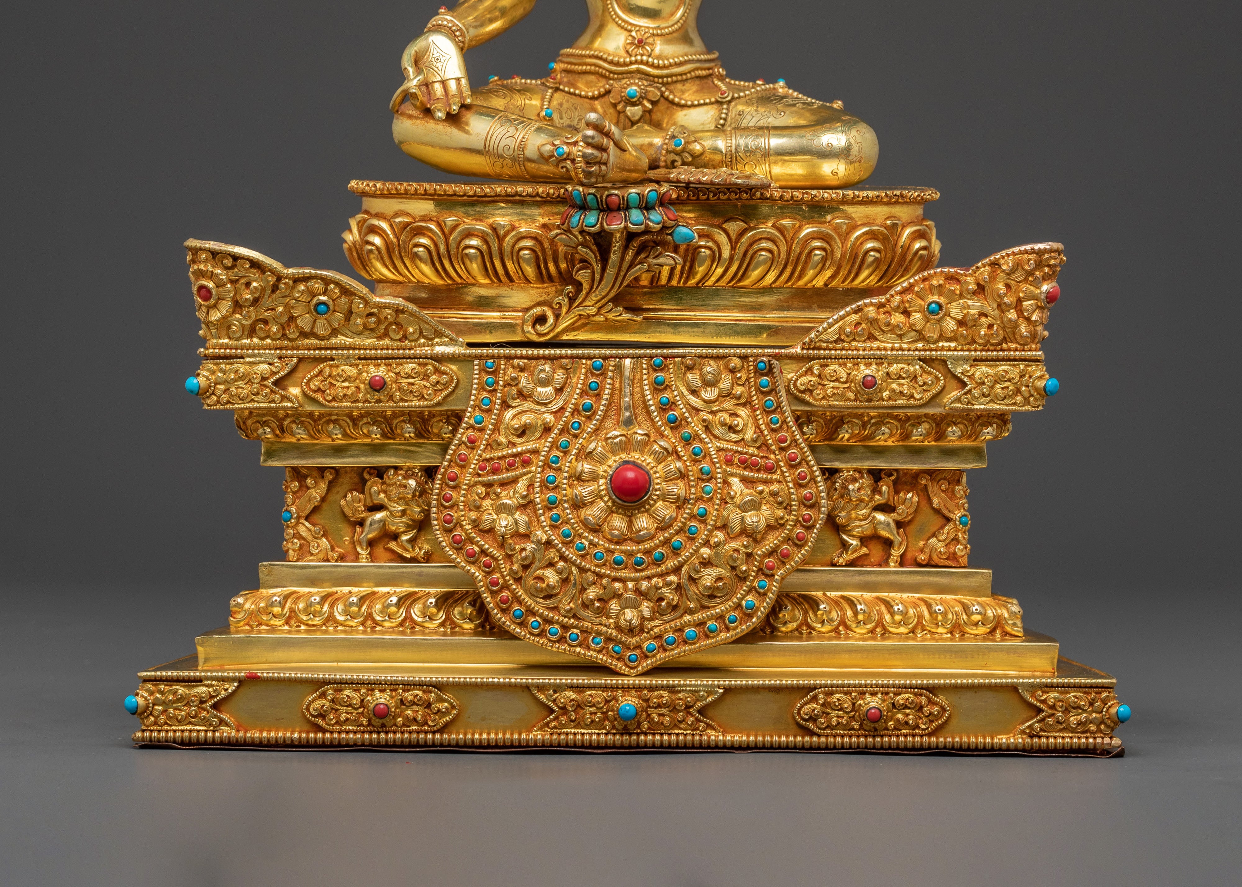 Green Tara Statue On Throne | Sacred Altar Decor