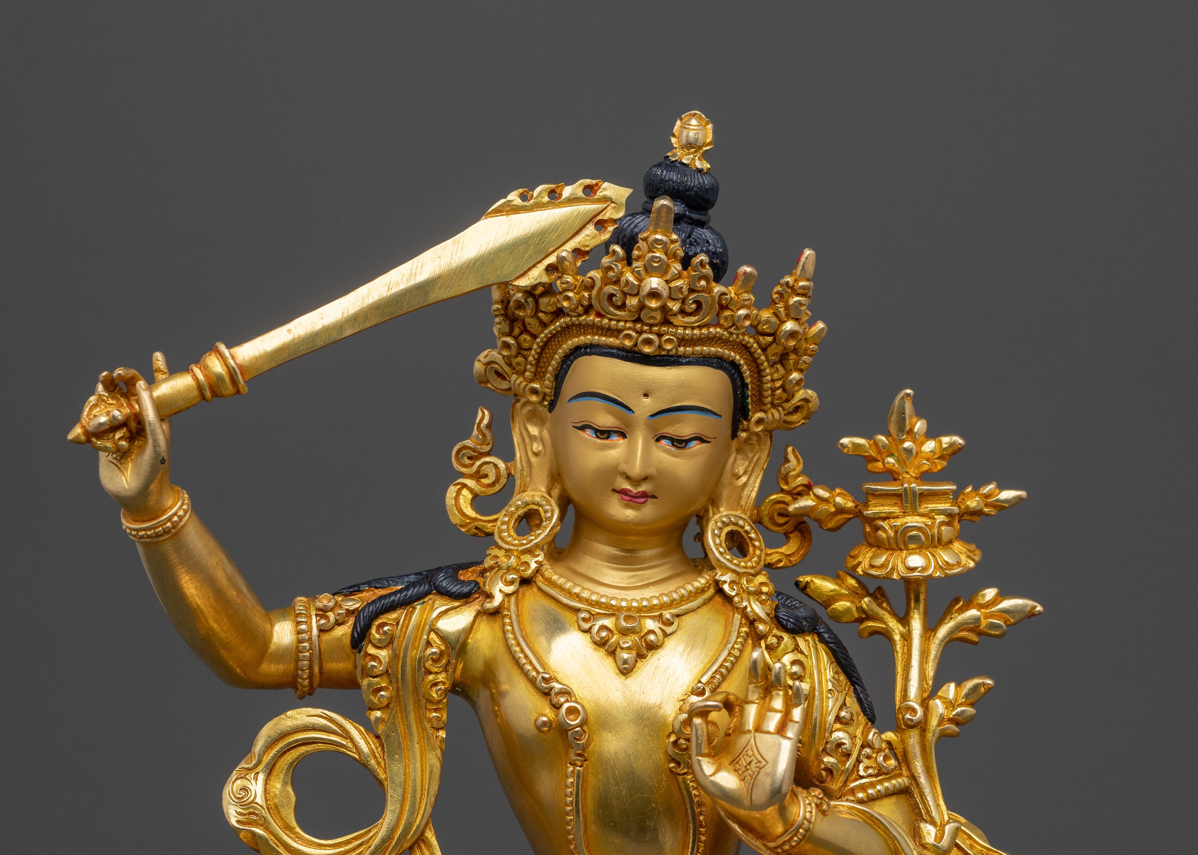 Manjushri Bodhisattva Wisdom Statue | Buddhist Sacred Altar Decor