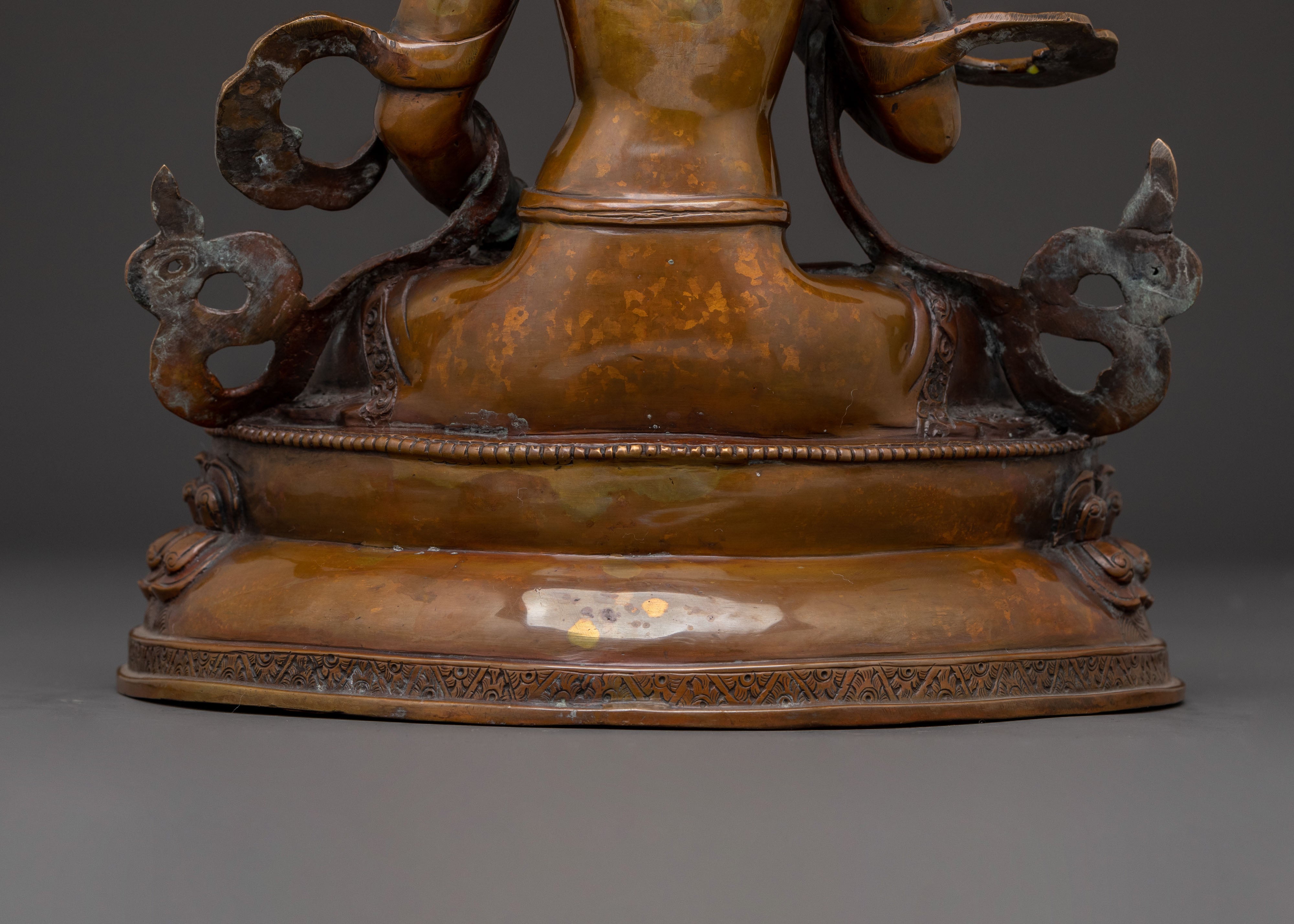 Vajrasattva Spiritual Statue | Oxidized Copper Figure