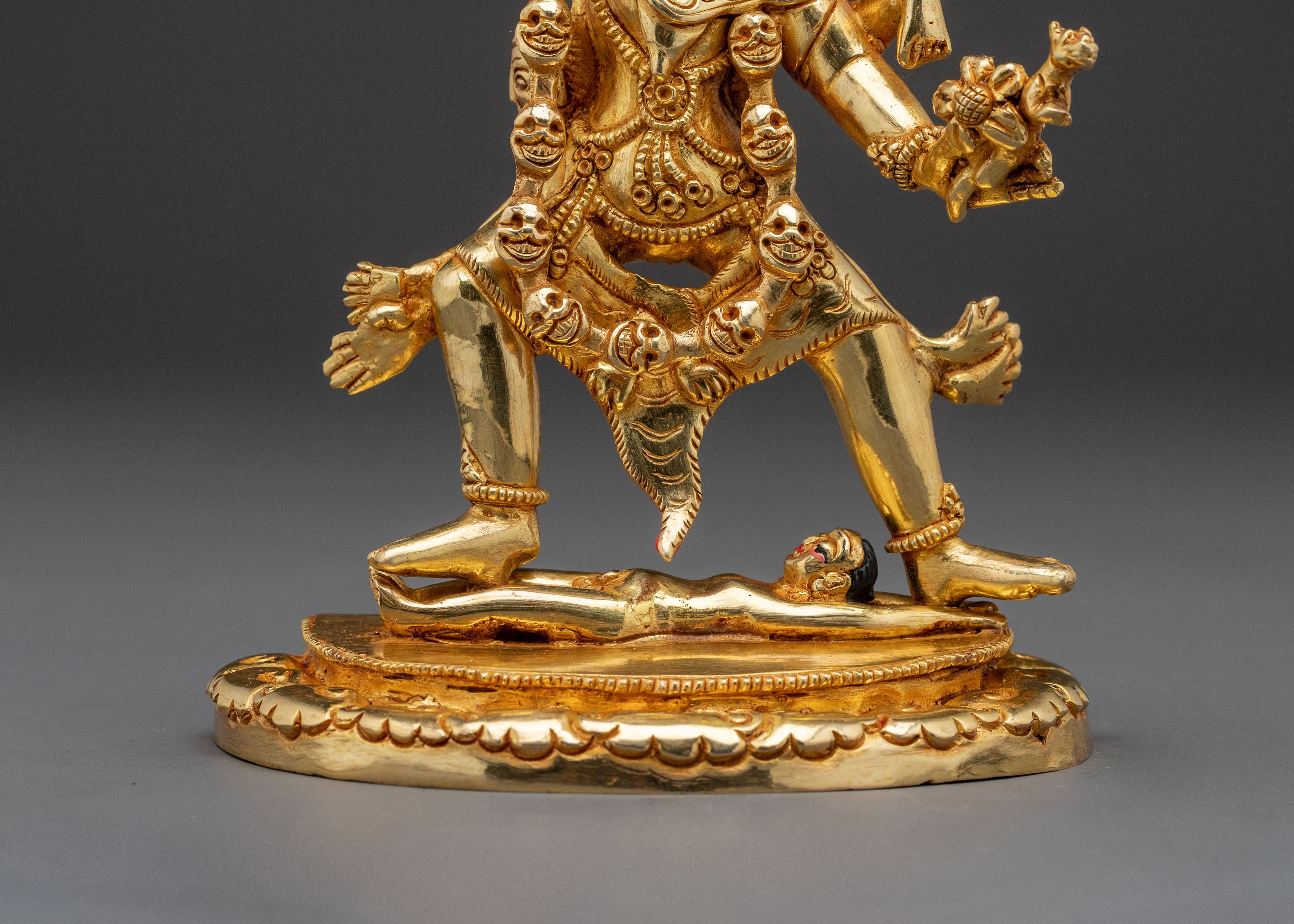 24k Gold Gilded Ekajati Statue: Fierce Protector