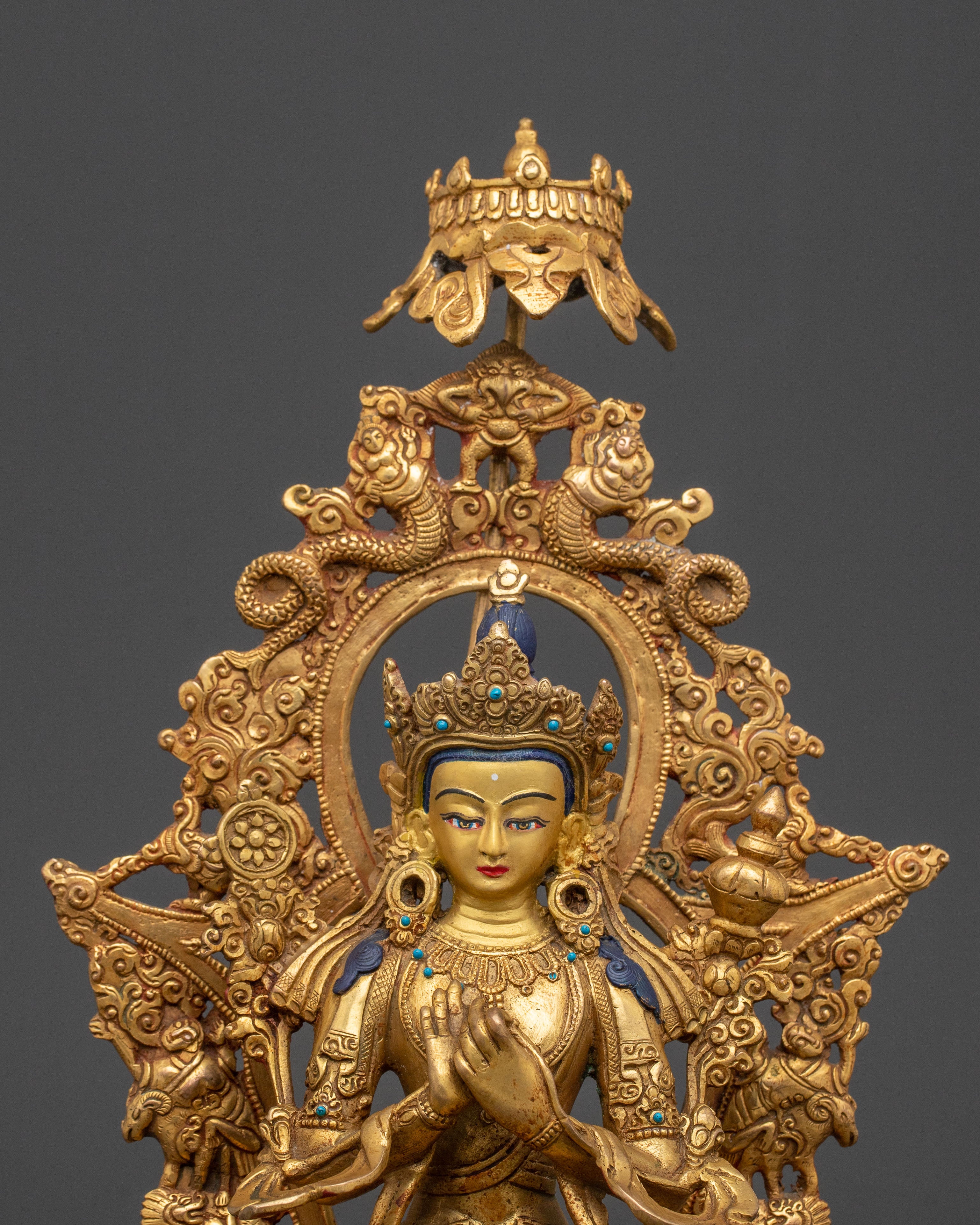 Maitreya Buddha Future Hope Statue | 24K Gold Gilded Future Buddha Sculpture
