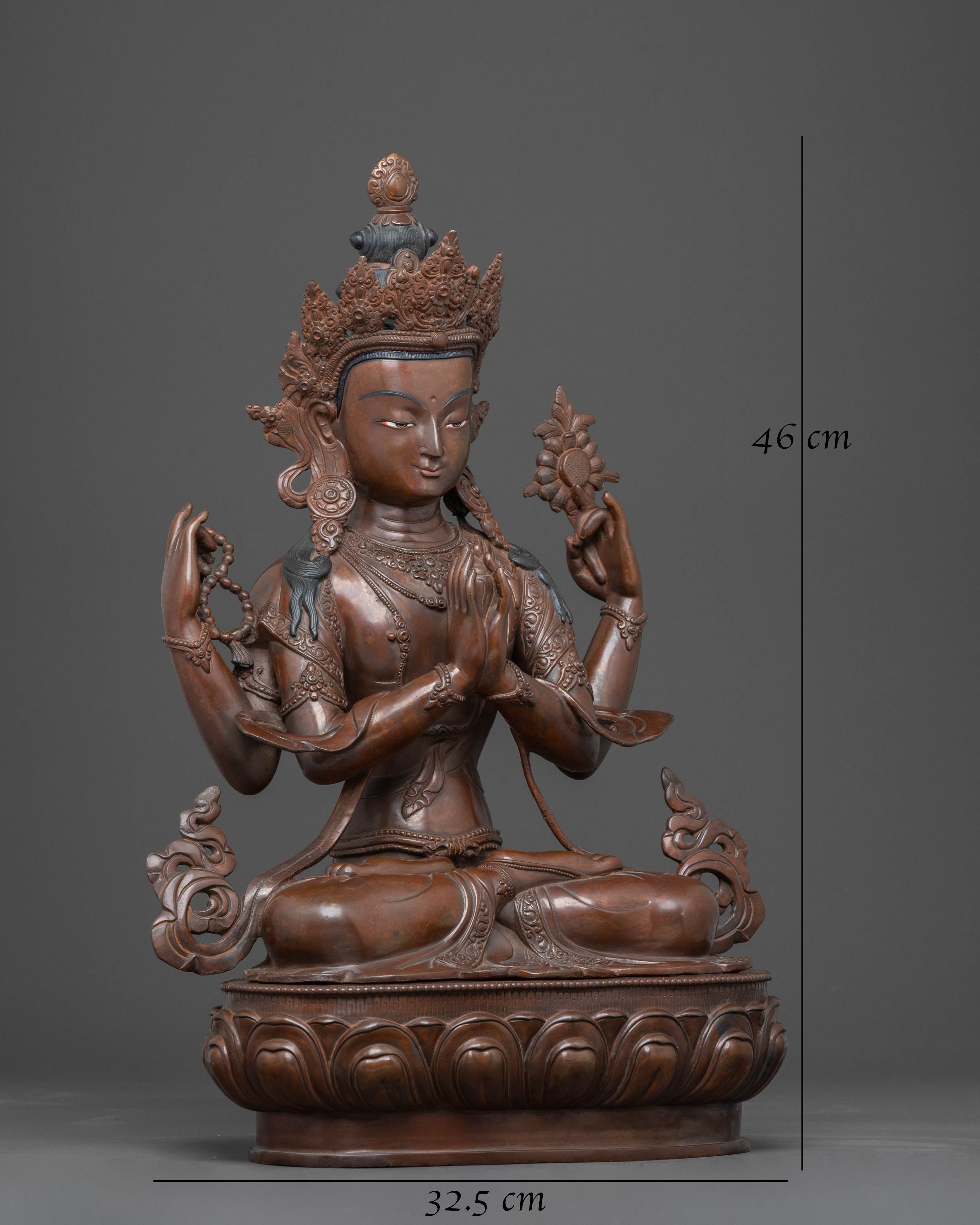 Chenrezig Sacred Statue: Embodiment of Kindness