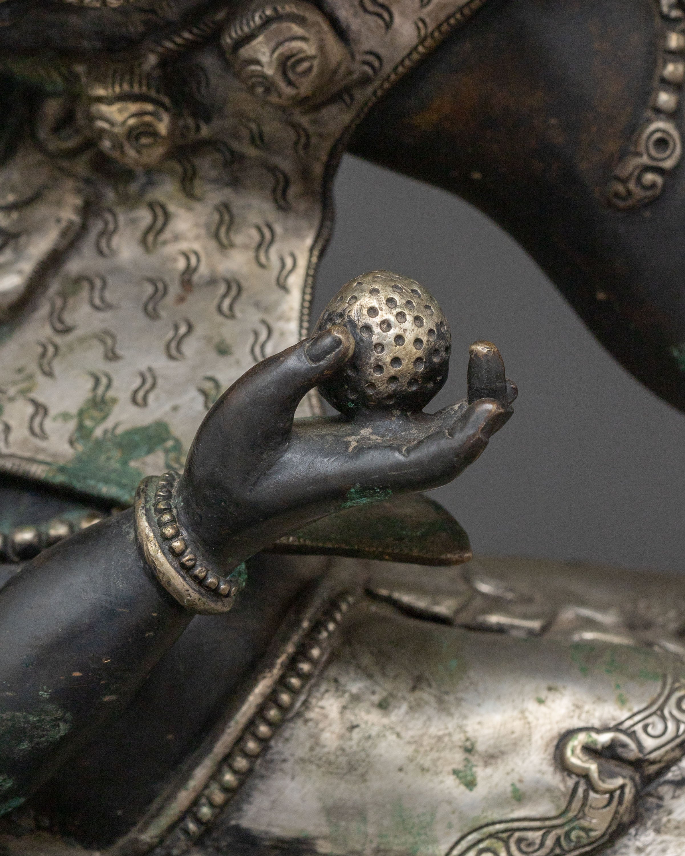 Six-Armed Mahakala Sacred Statue | Antique Finishing