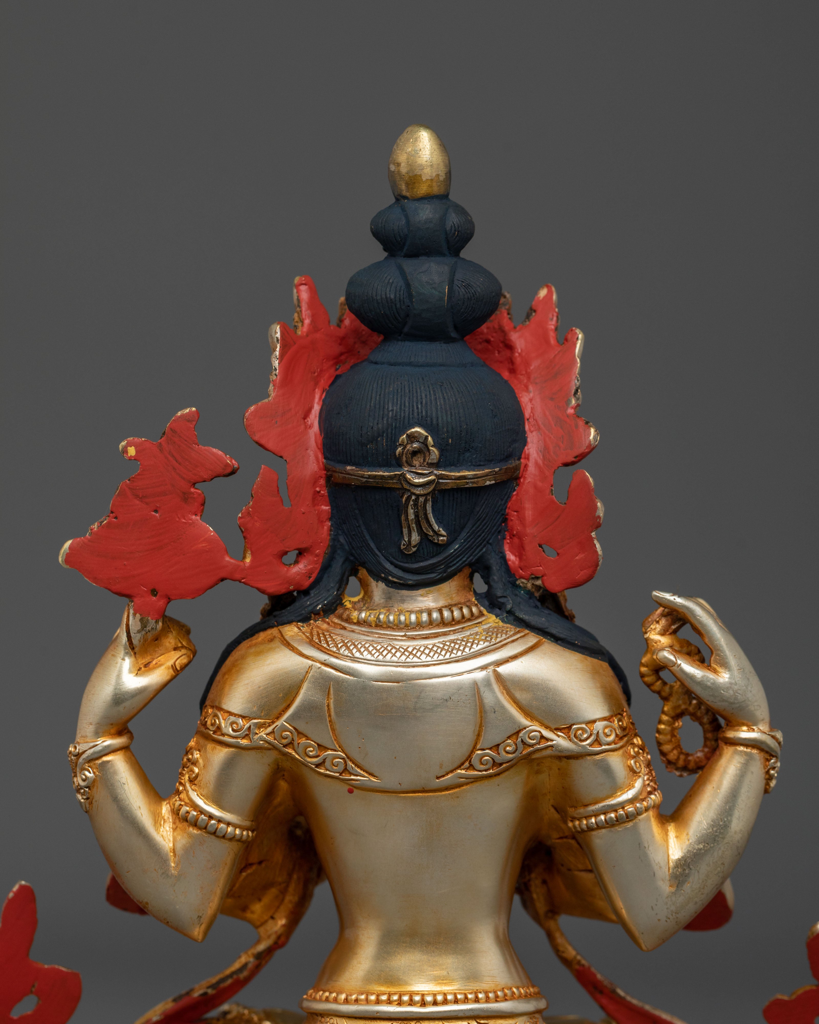 Four Armed Chenrezig Copper Sculpture | Home Decor