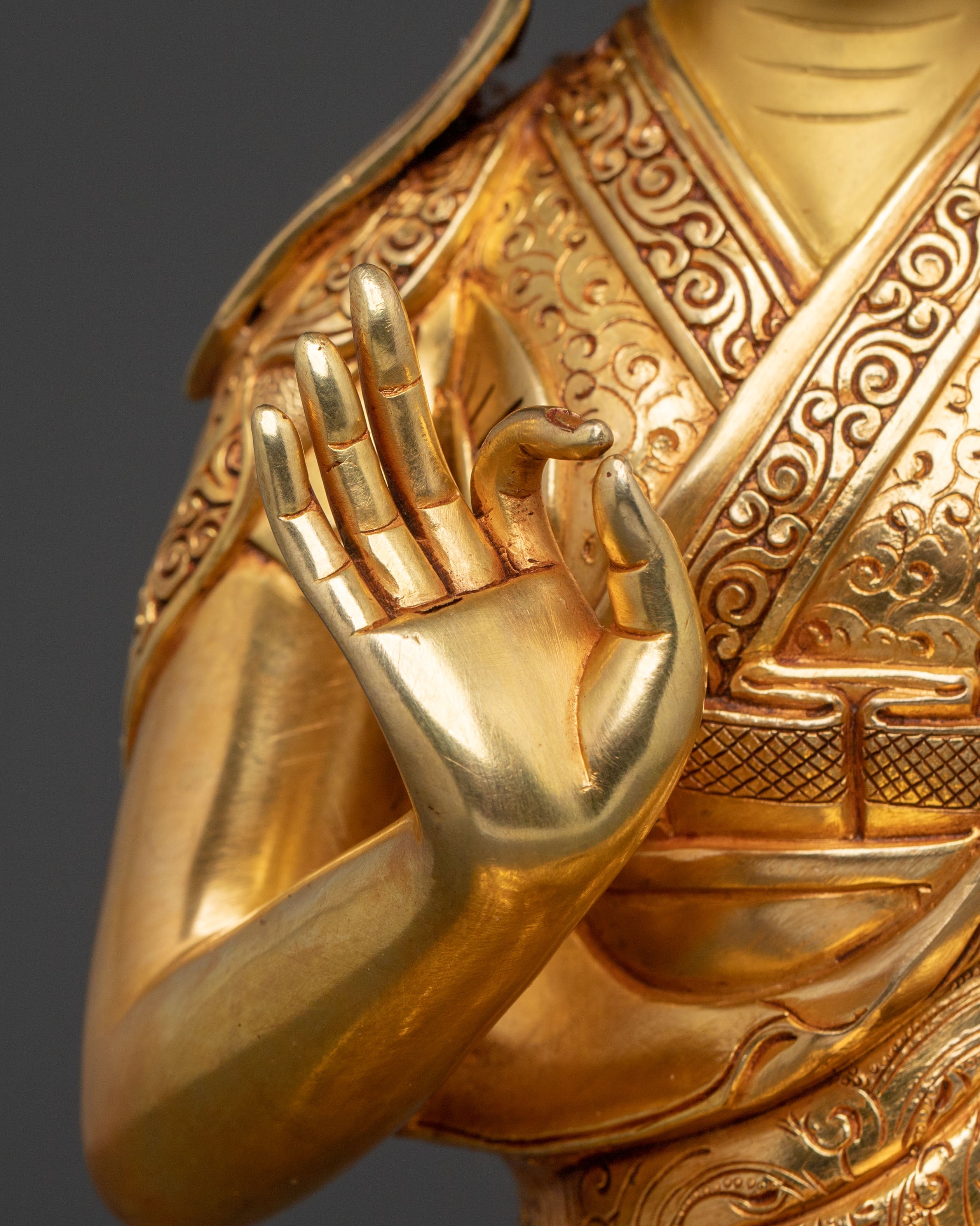 Tsongkhapa Disciples Meditating Statue | Spiritual Protection