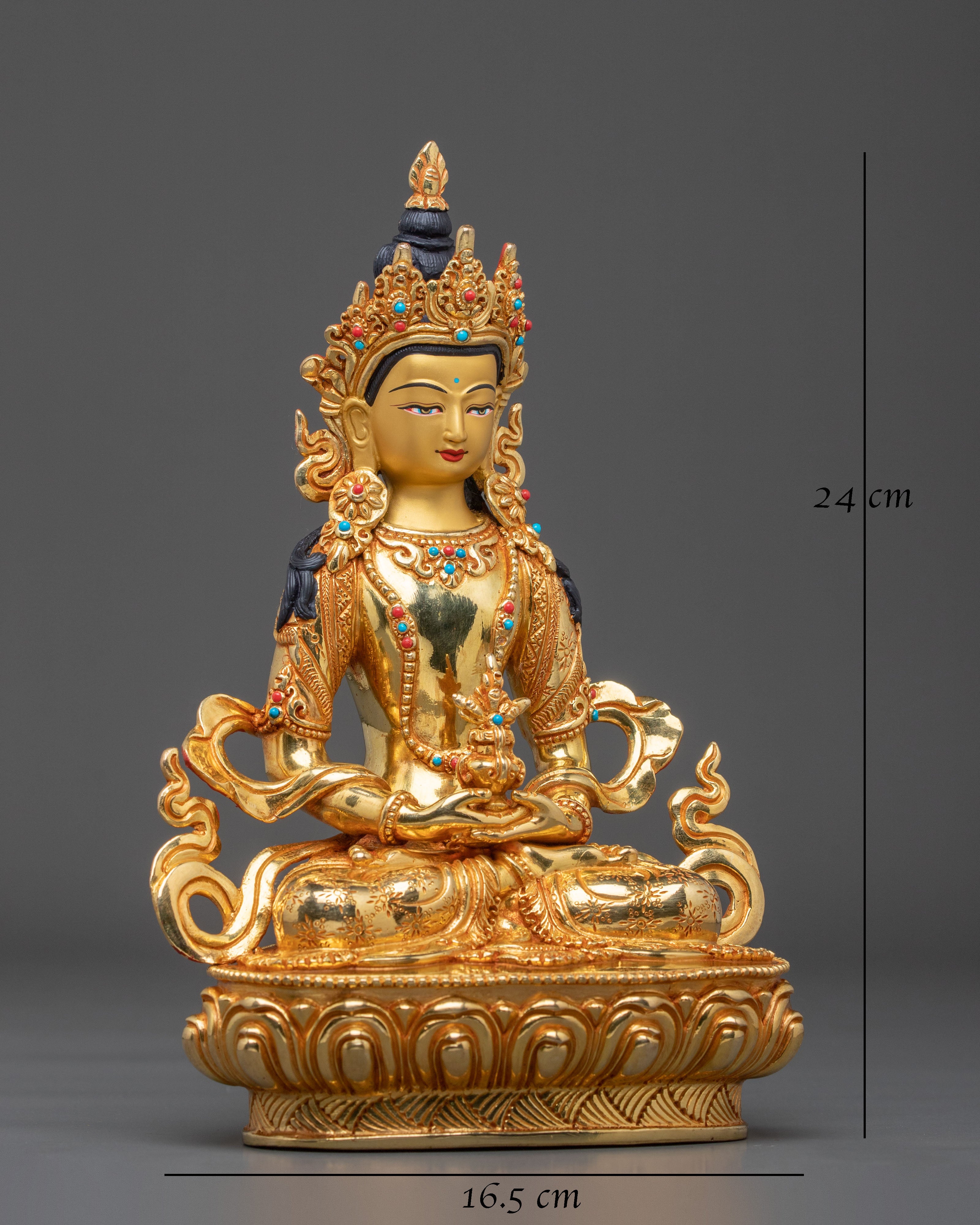 Divine Protection: Amitayus Buddha of Long Life Handmade Statue