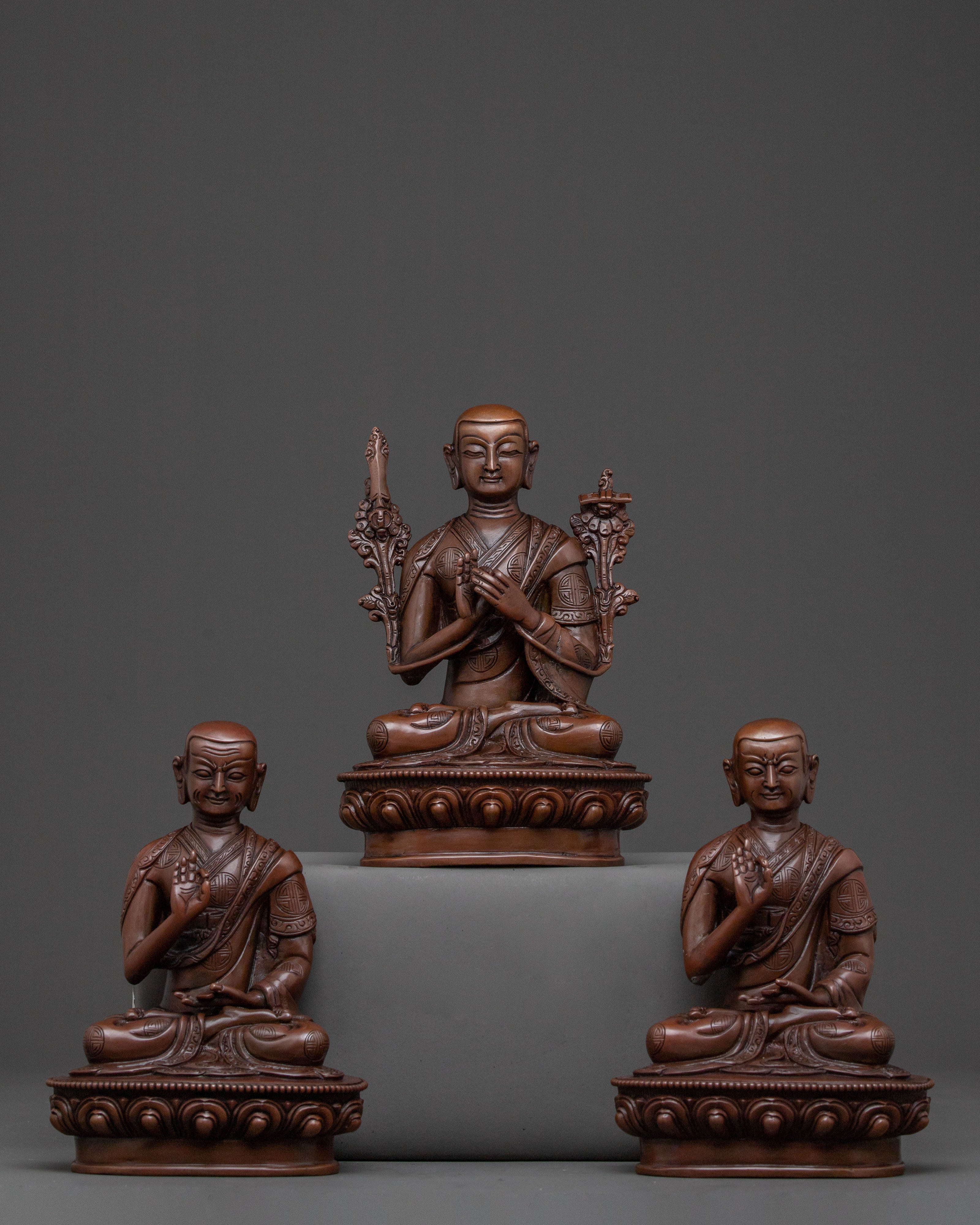 Tsongkhapa with Disciples Handcrafted Statue | Home Decor