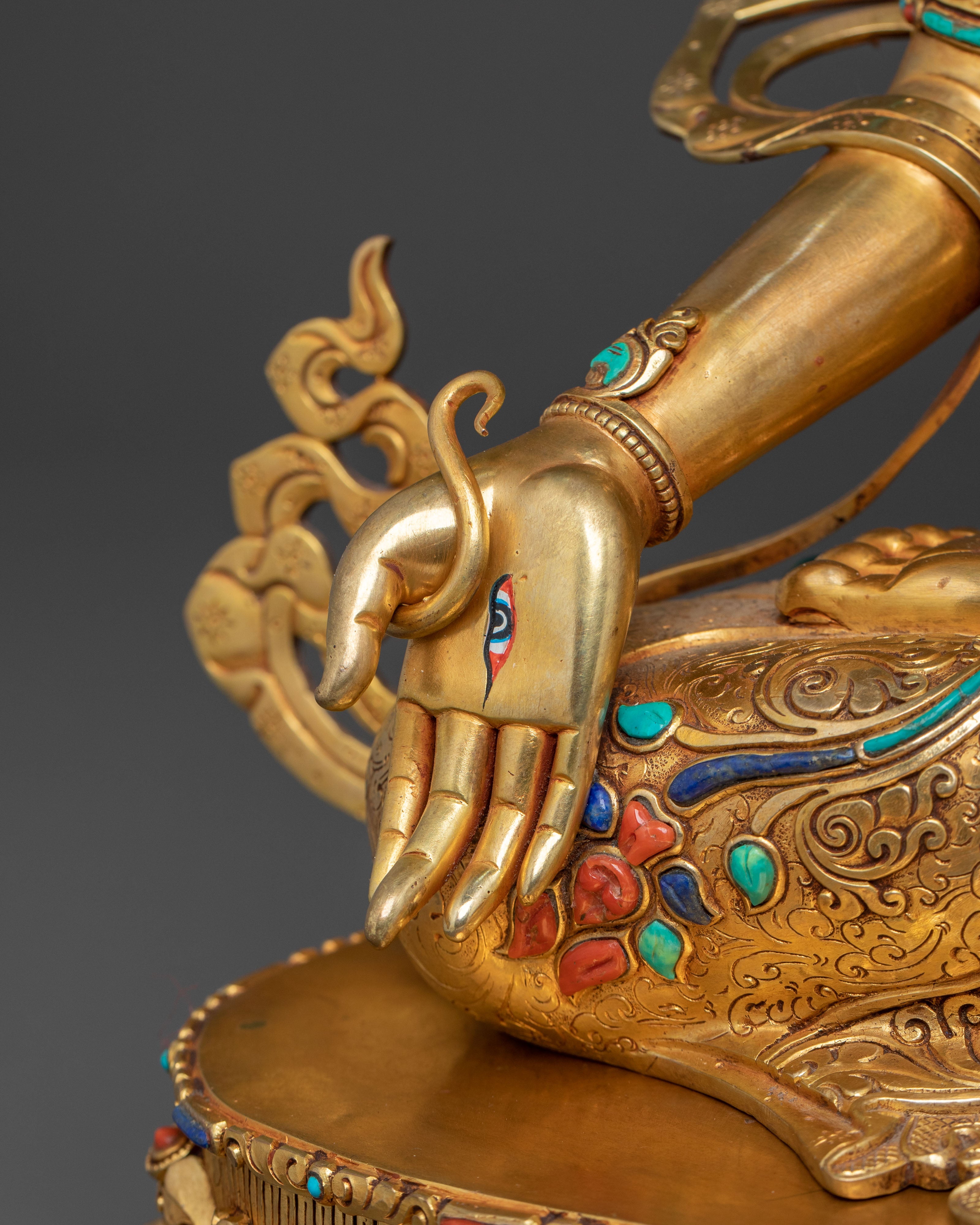 White Tara 24K Gold Gilded Sculpture | Goddess of Compassion