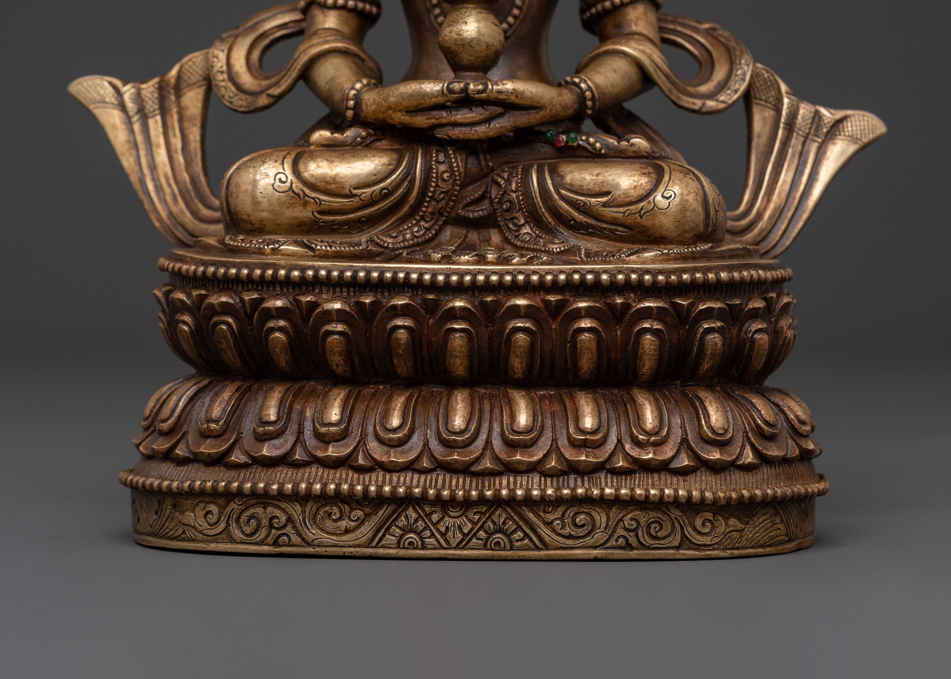 Amitayus Statue of Immortality | Bronze & Gemstone