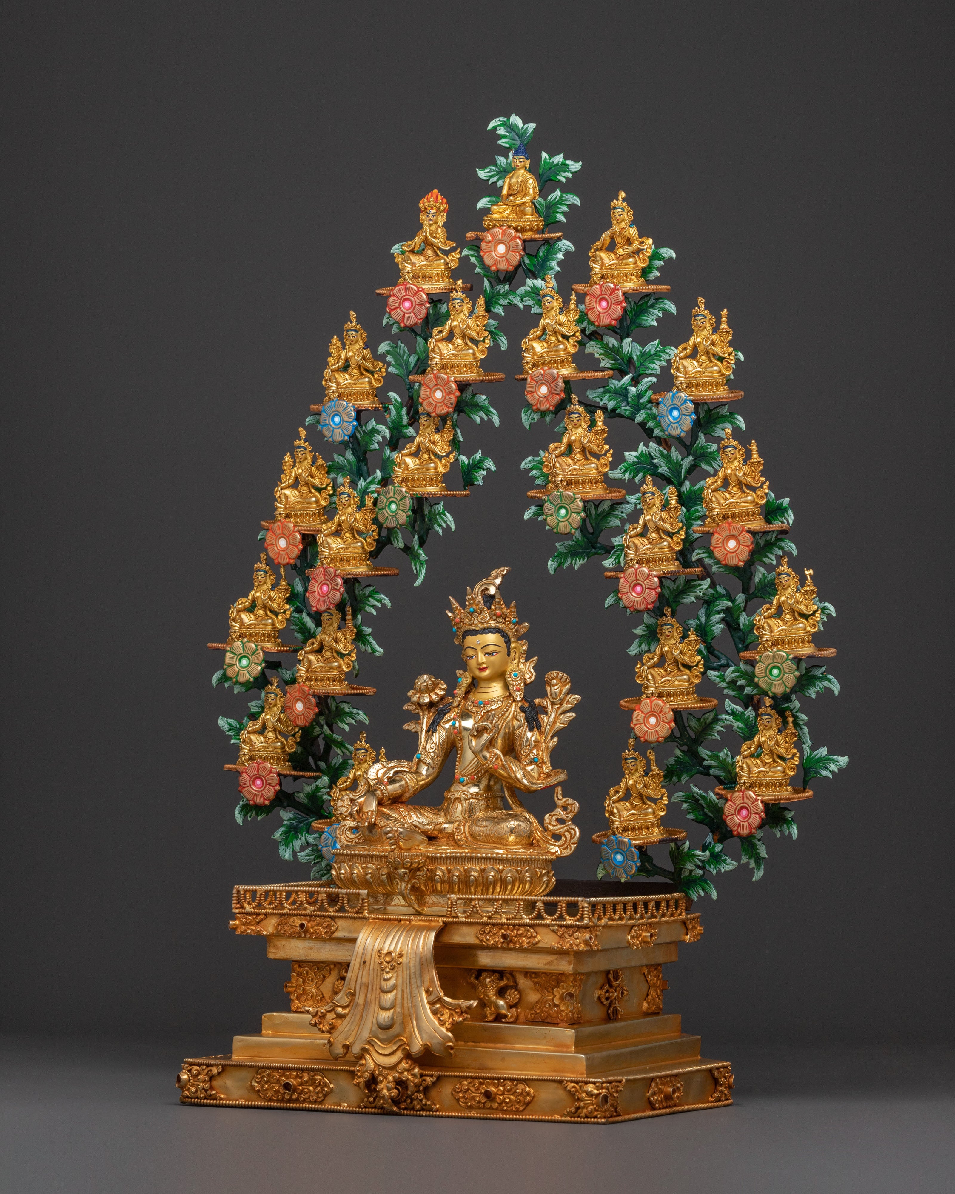 Handcrafted 21 Tara Statue Set | Spiritual Decor