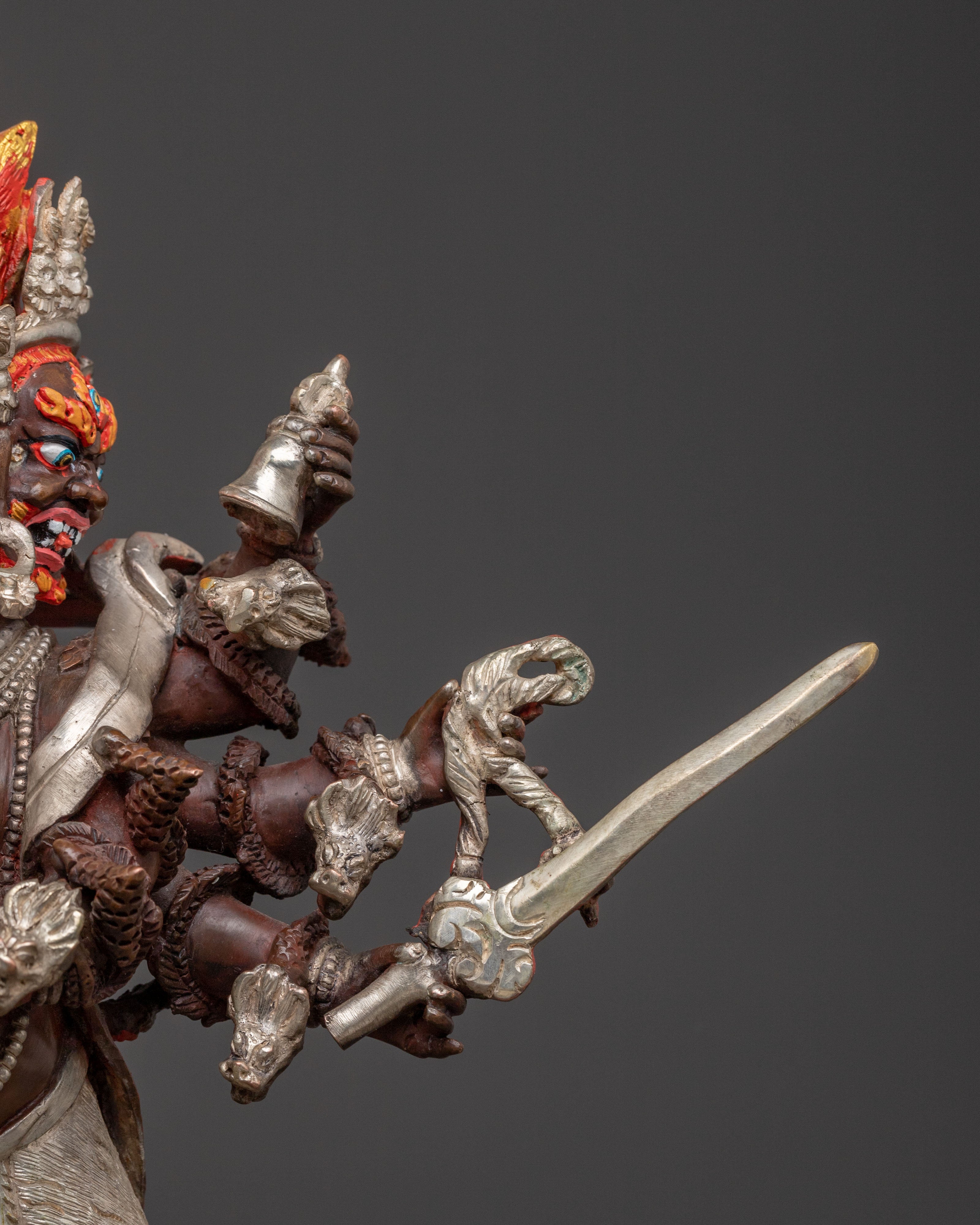 Uchusma Wrathful Deity Statue – Oxidized Copper