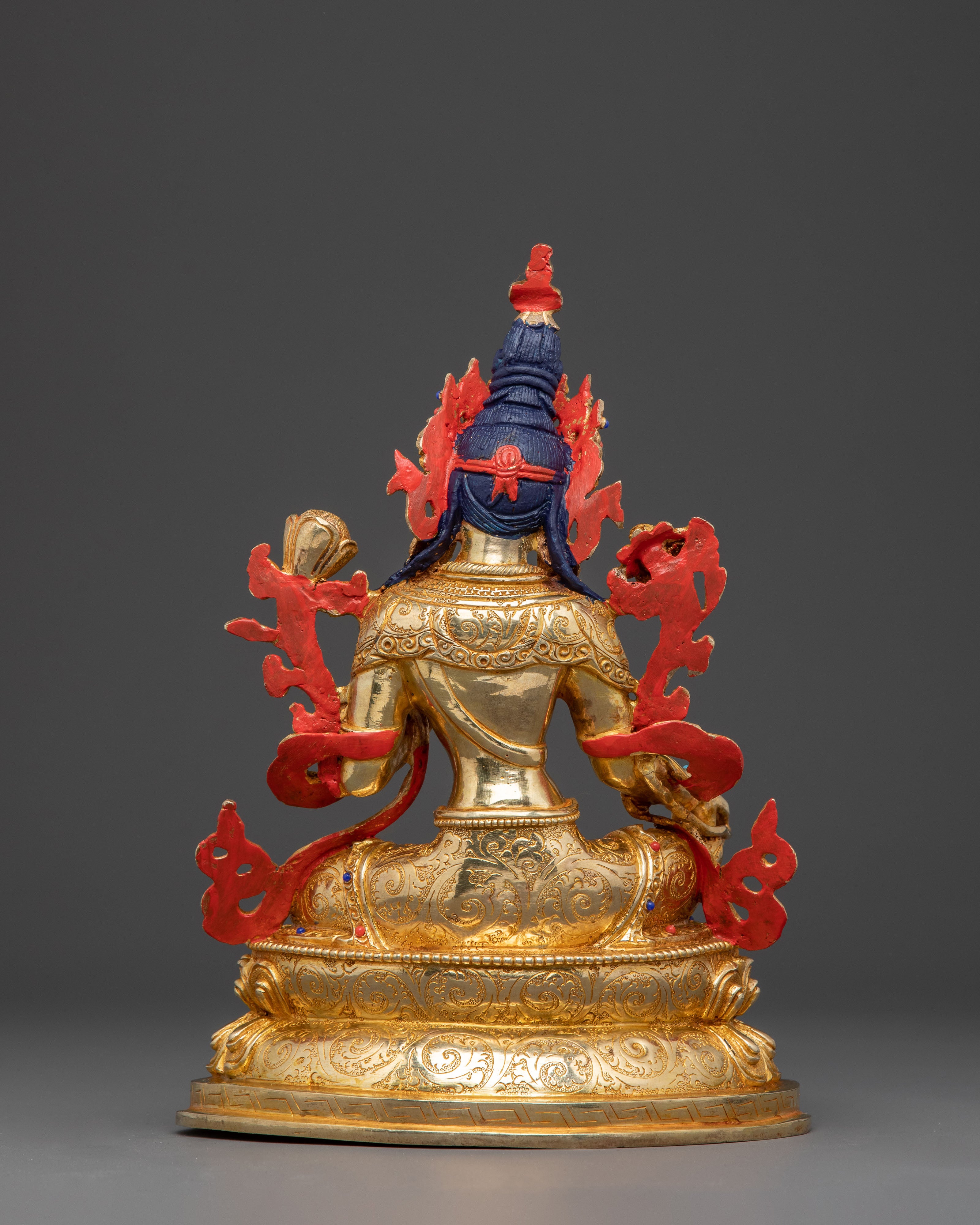 Handcrafted Grace Green Tara Statue - Gilded Copper