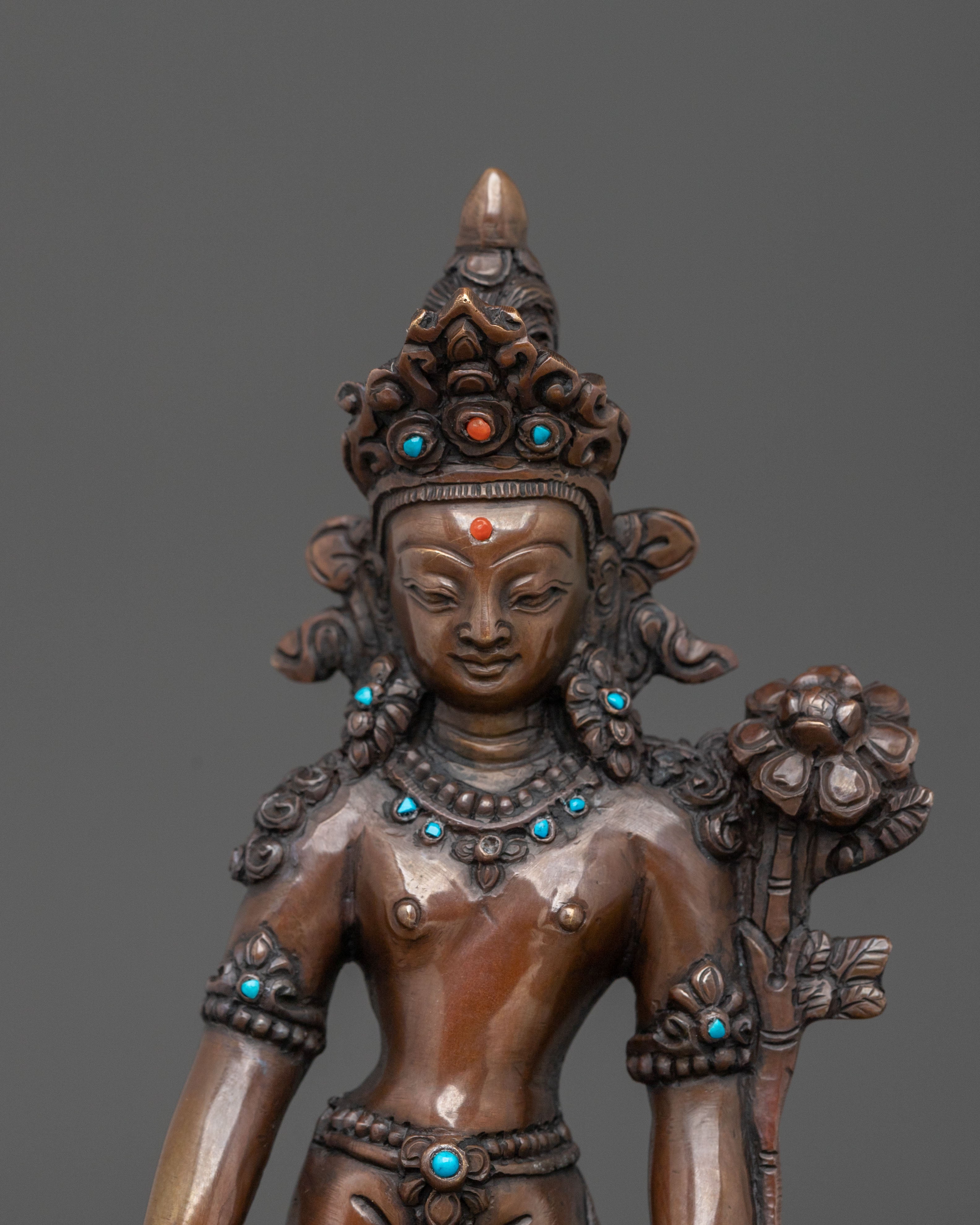 Padmapani Sacred Sculpture | Oxidized Copper Body