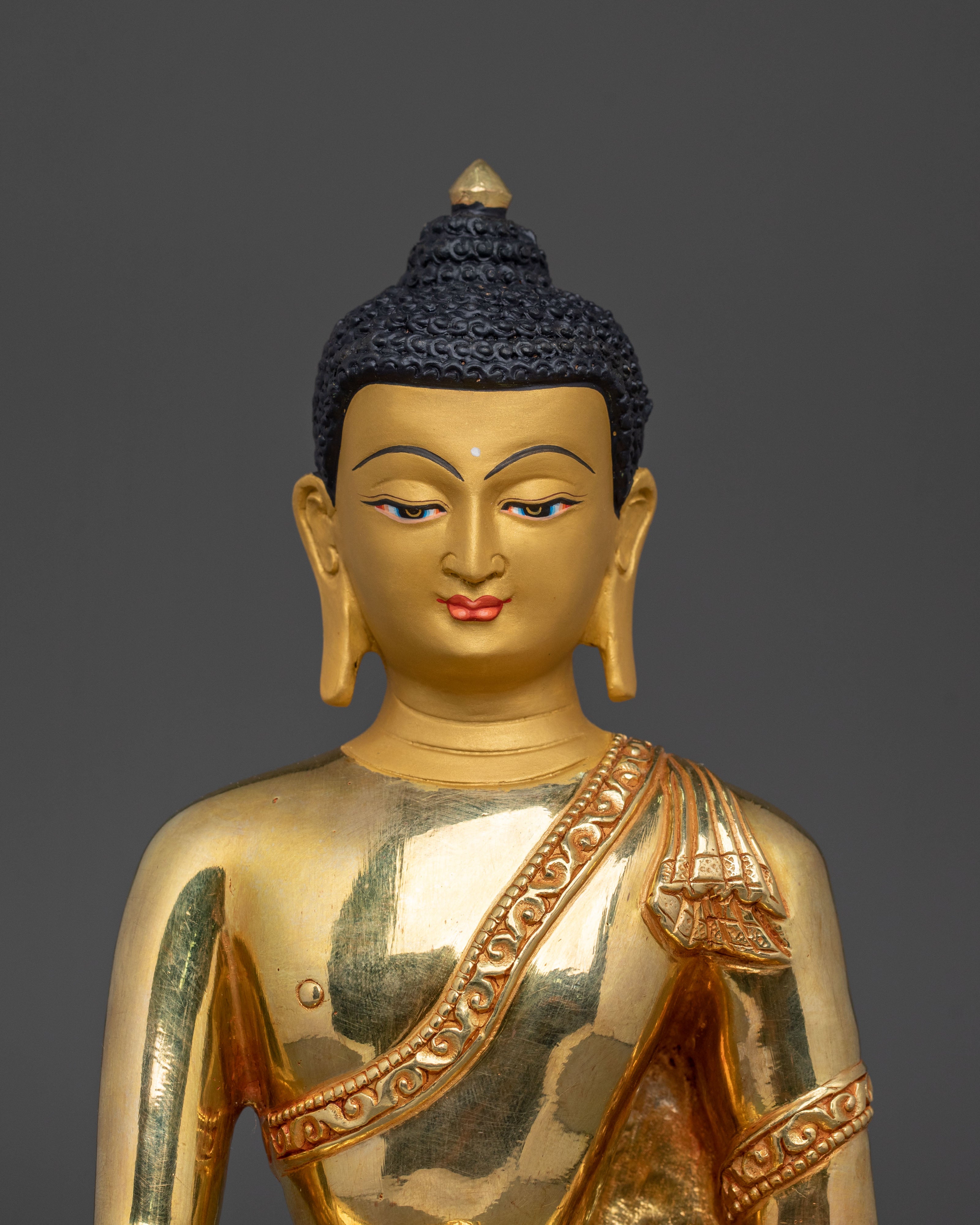 Shakyamuni Buddha 24K Gold Gilded Figure