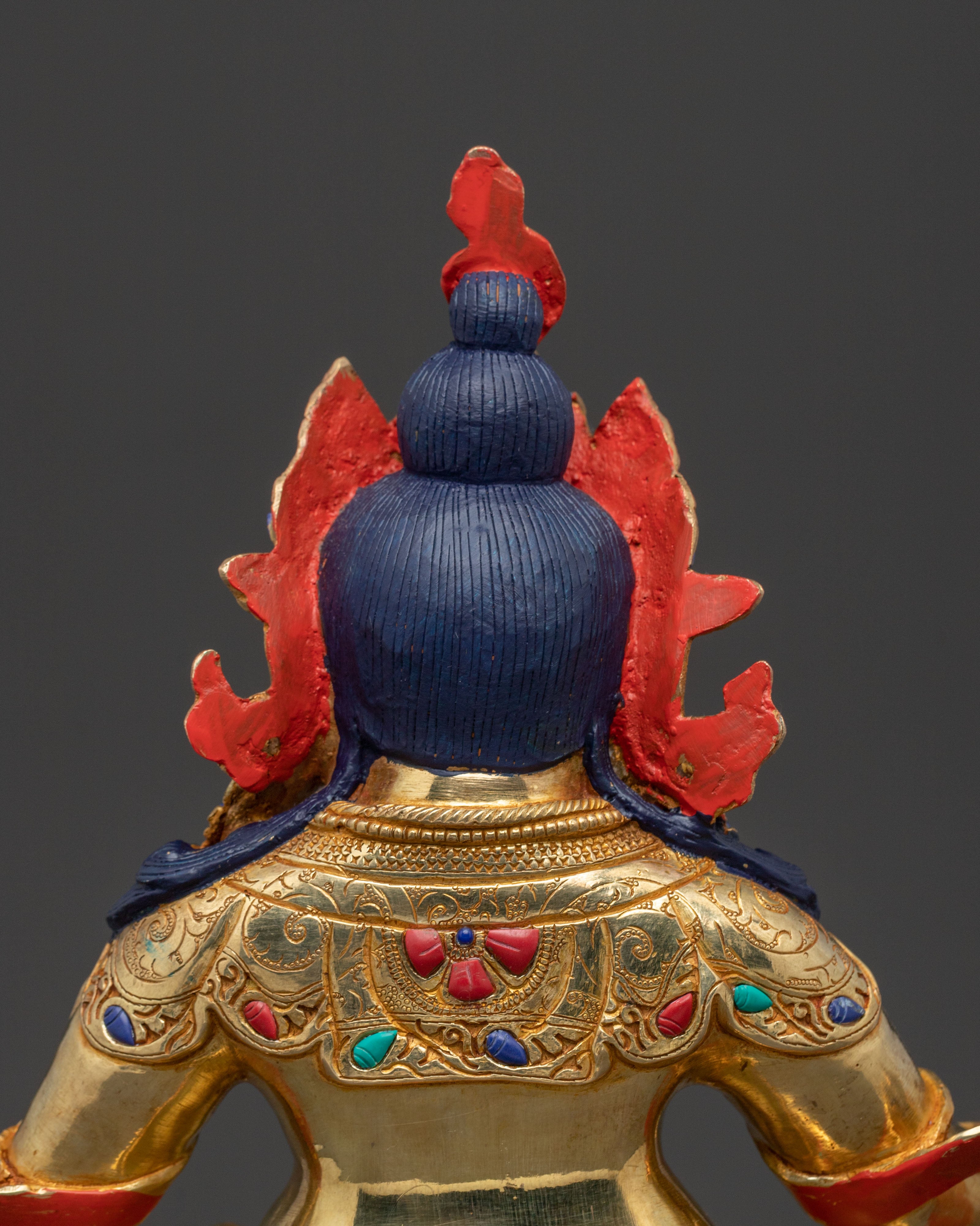 Dzambhala Prosperity God Statue | 24K Gold Gilded Copper Statue