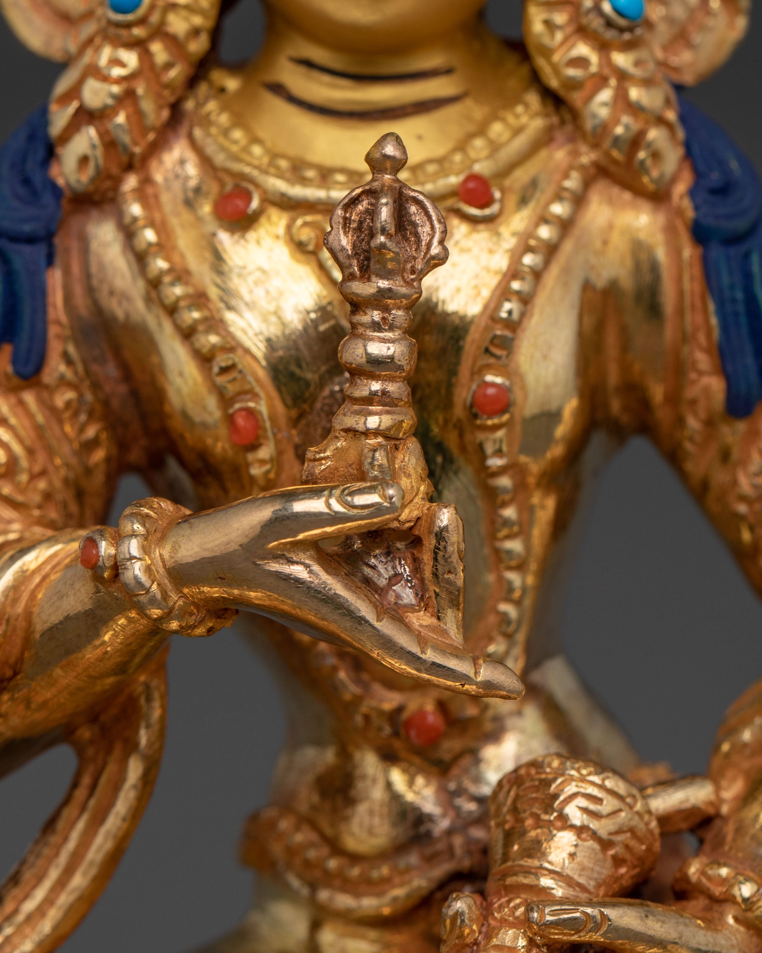 Vajrasattva Traditionally Hand Carved Statue : Altar Decor