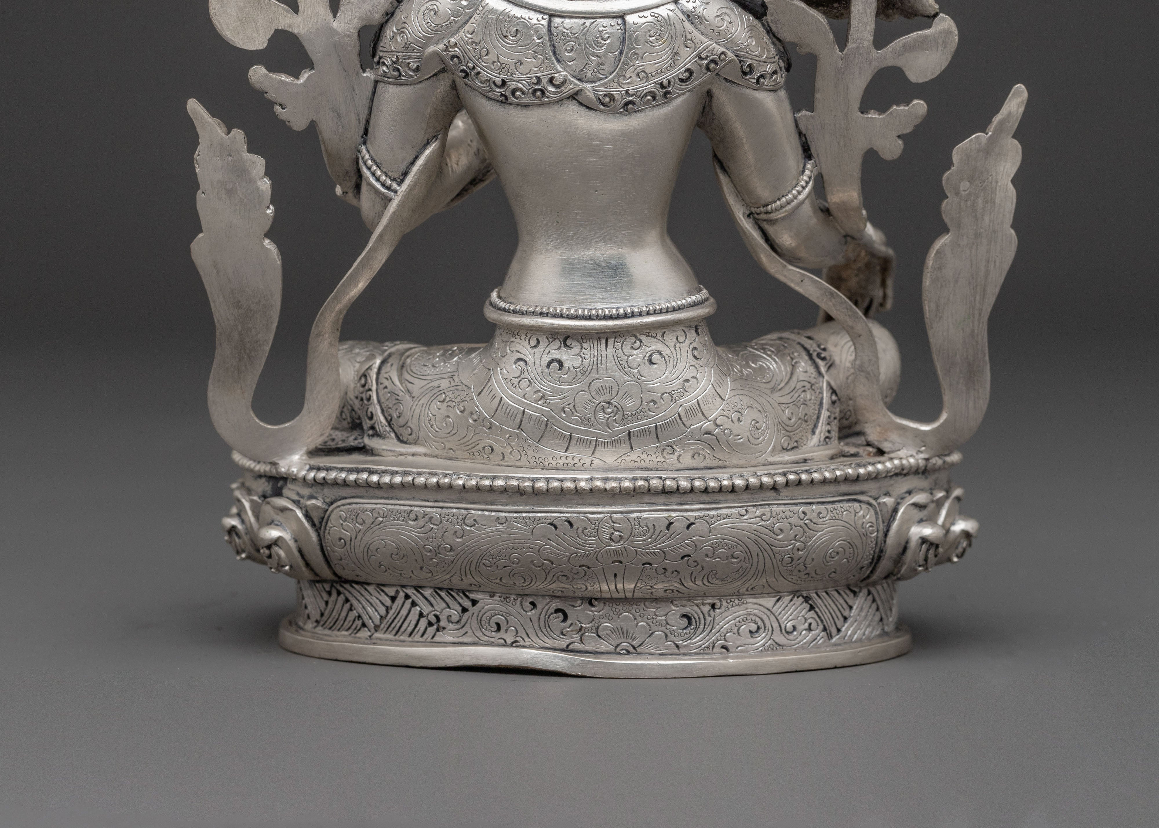 Green Tara Silver Plated Statue | Compassionate Icon