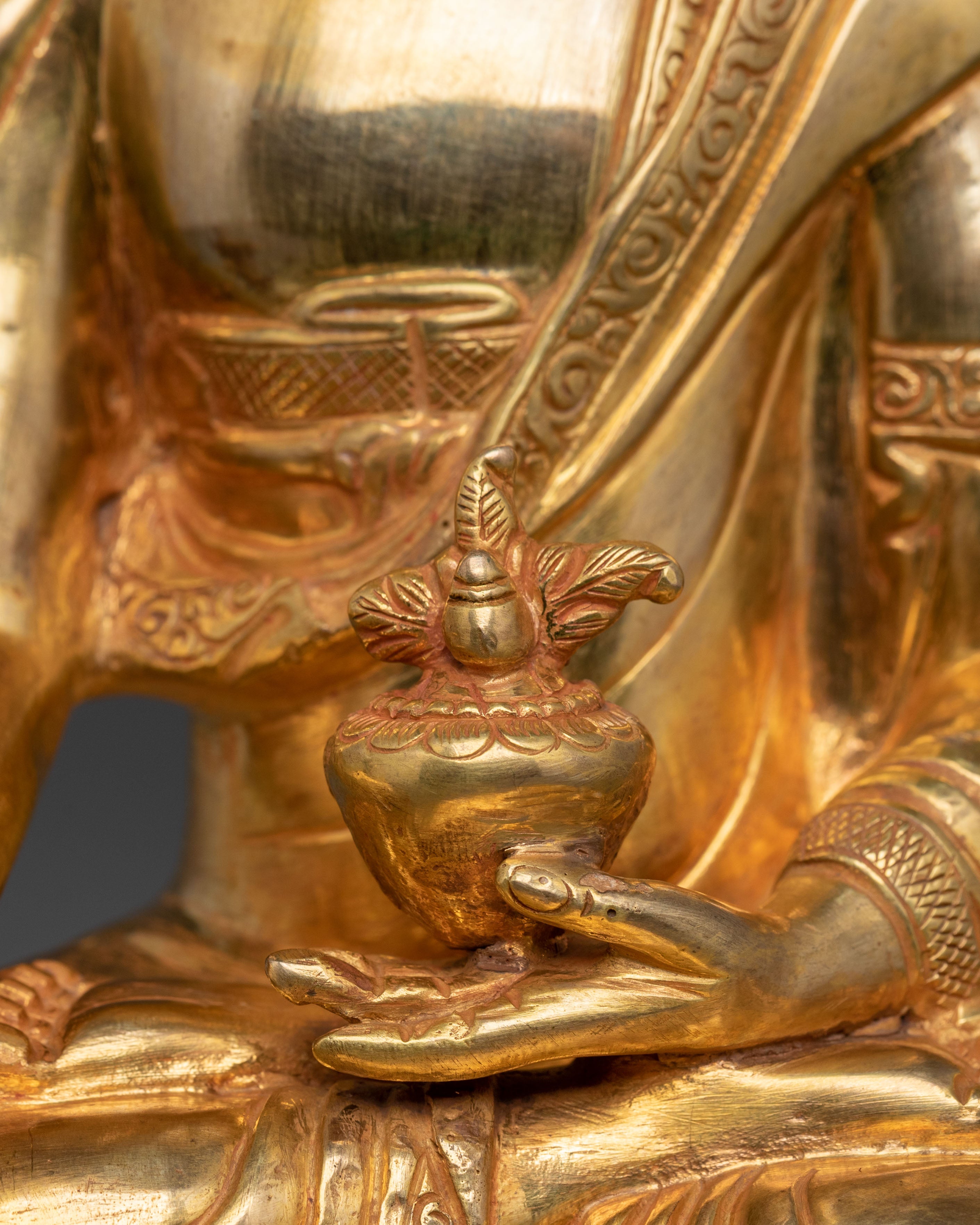 Bhaisajyaguru Sculpture: 24K Gold Gilded Artistry