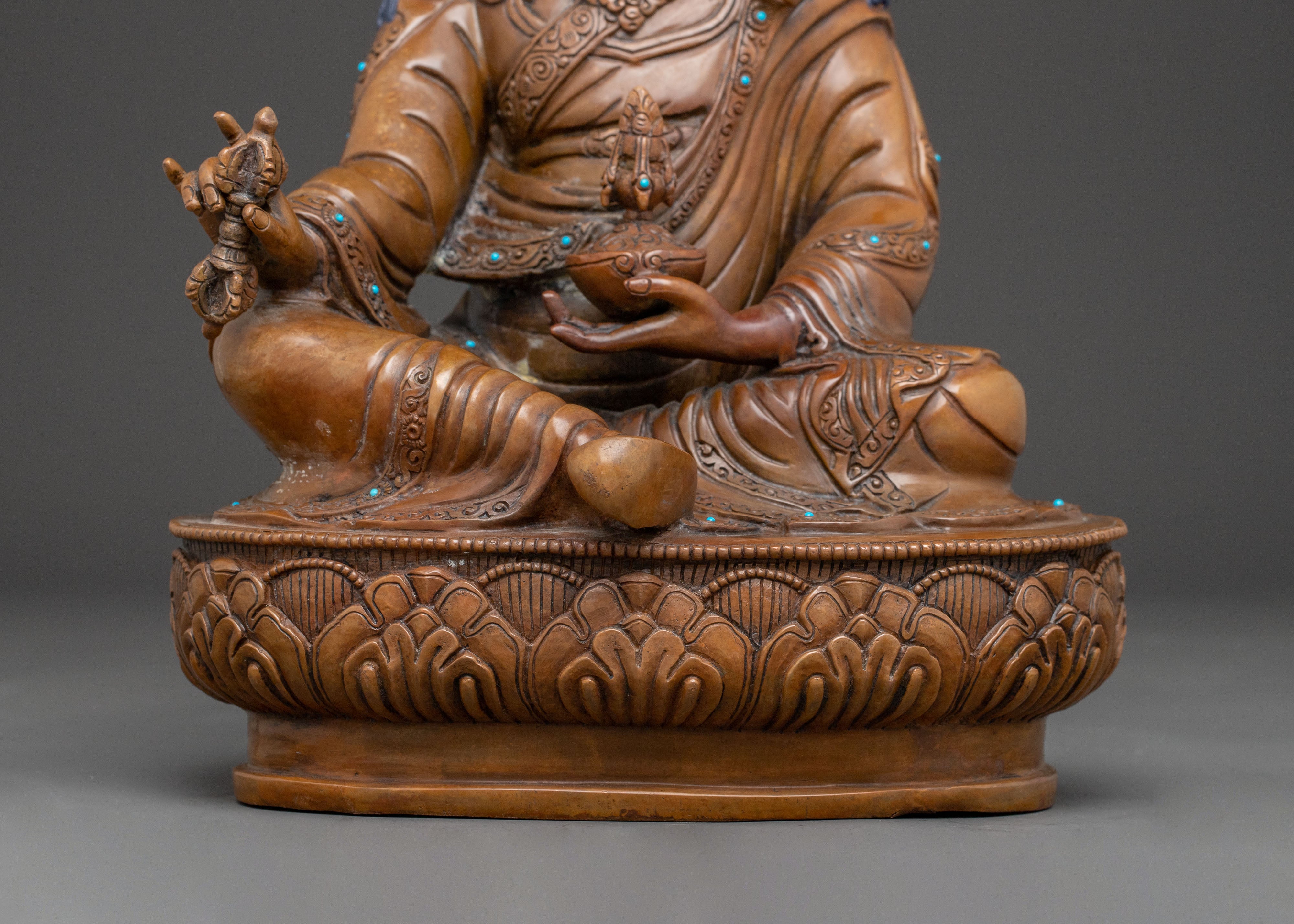 Tibetan Vajra Master Guru Rinpoche Statue | Spiritual Altar Piece