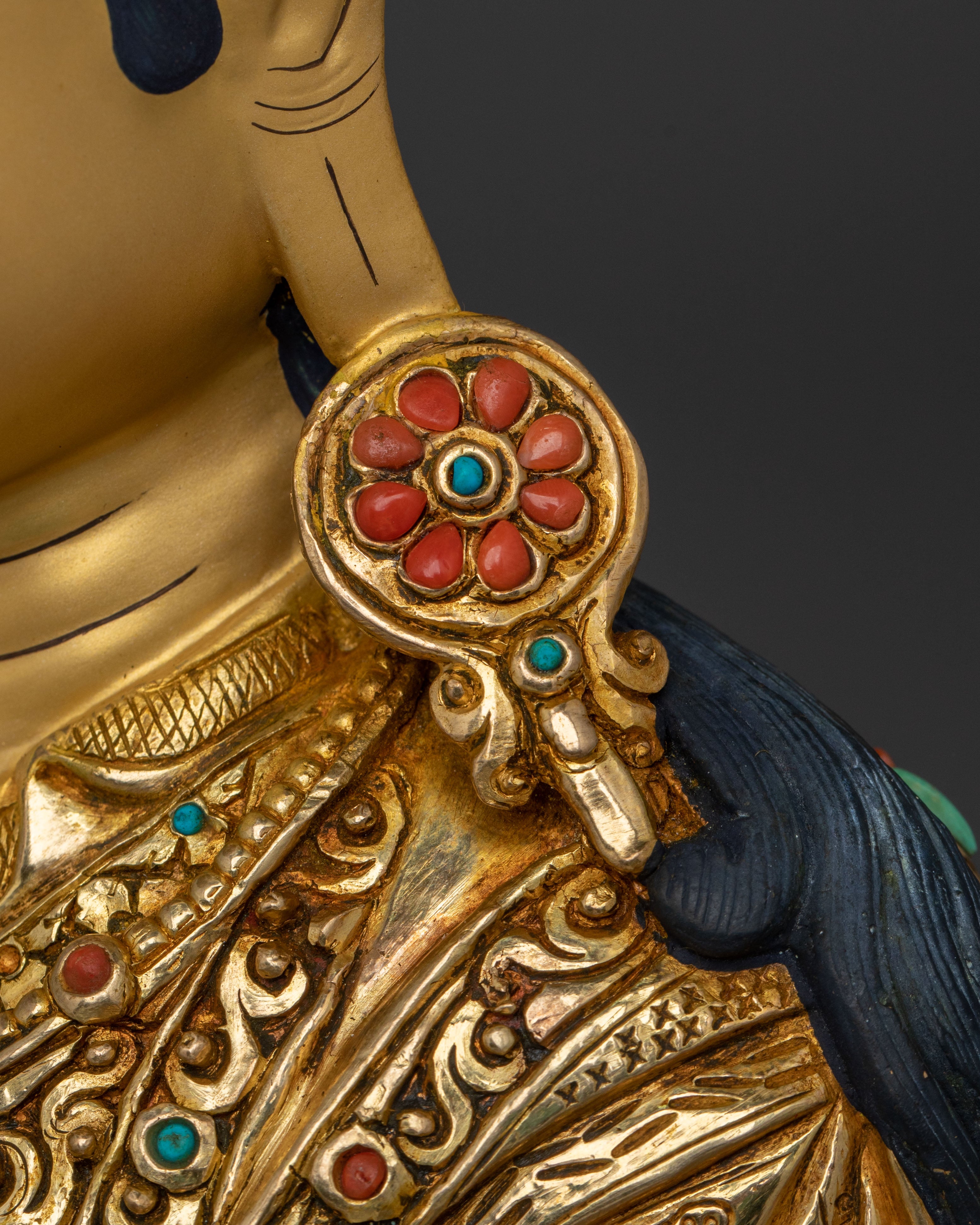 Traditional Handmade Tibetan Guru Rinpoche Statue