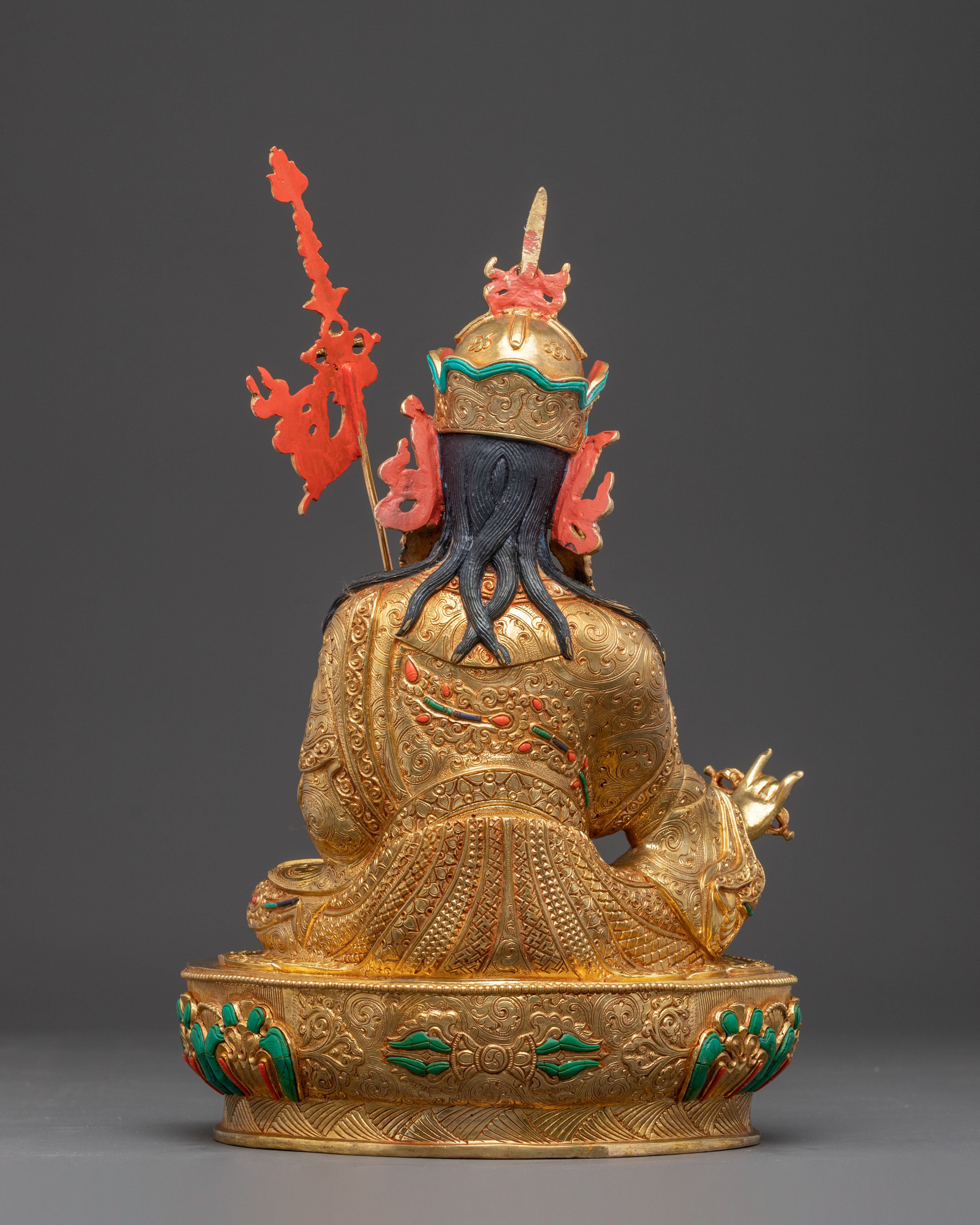Handmade Golden Guru Rinpoche Statue | Precious Guru Padmasambhava