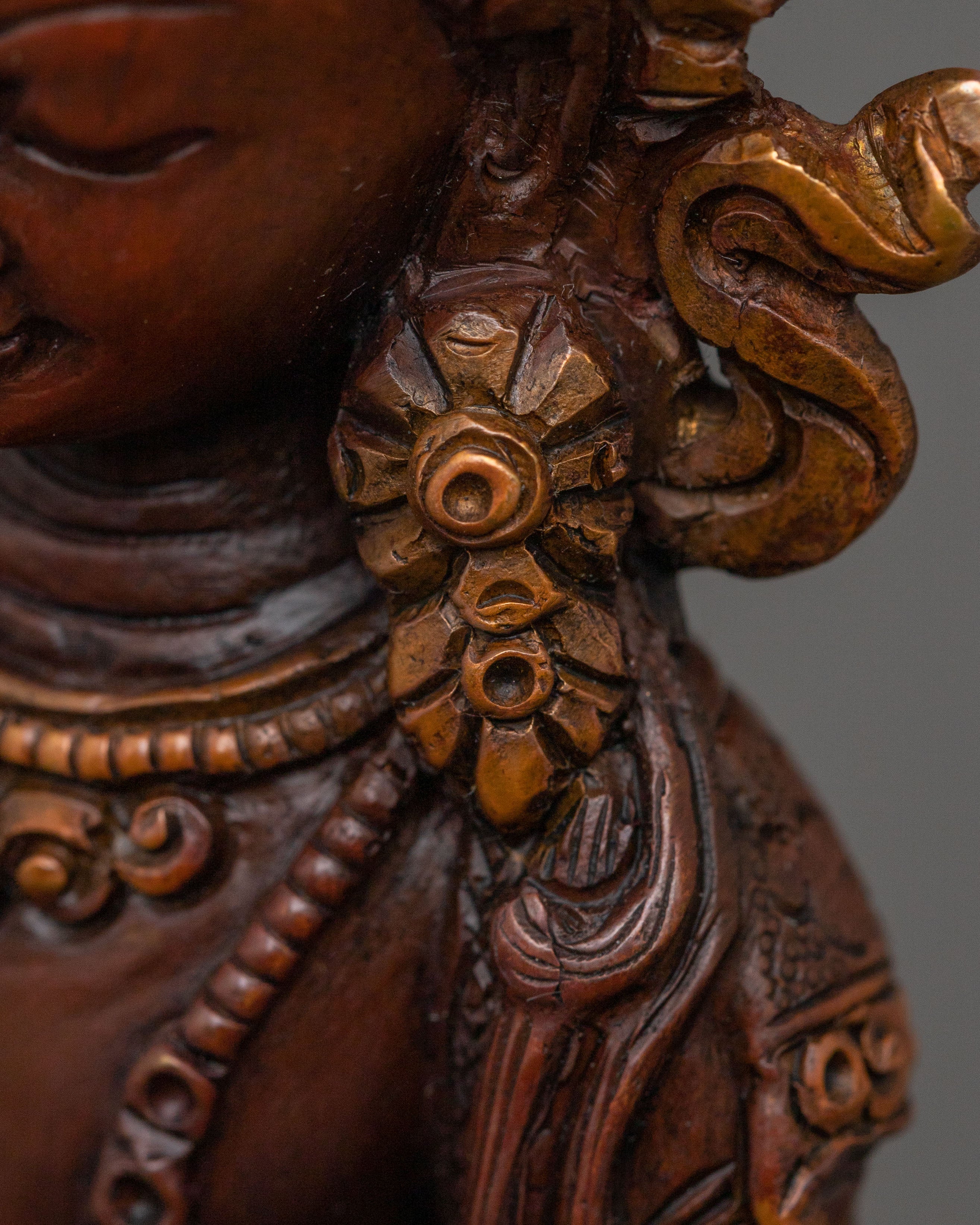 Buddha of Boundless Life Amitayus Statue - Oxidized Copper Statue