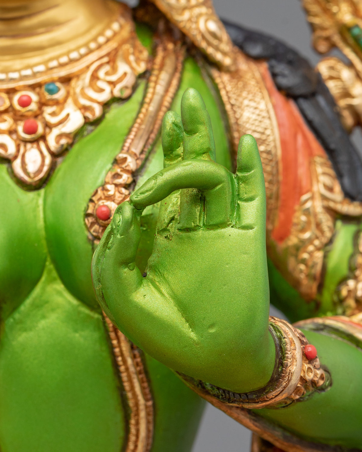 Goddess Green Tara Statue | Copper Figurine