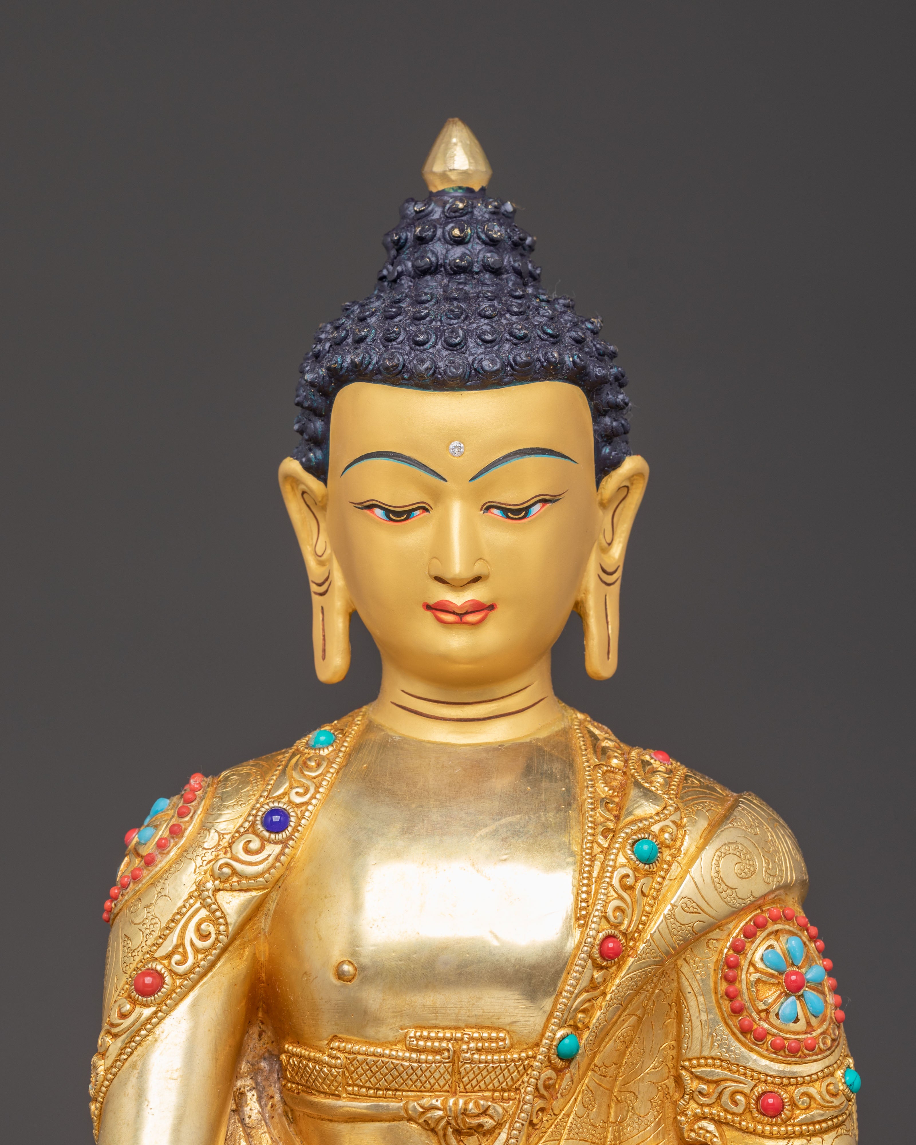 Golden Shakyamuni Buddha Handmade Statue | Gautama Buddha Art