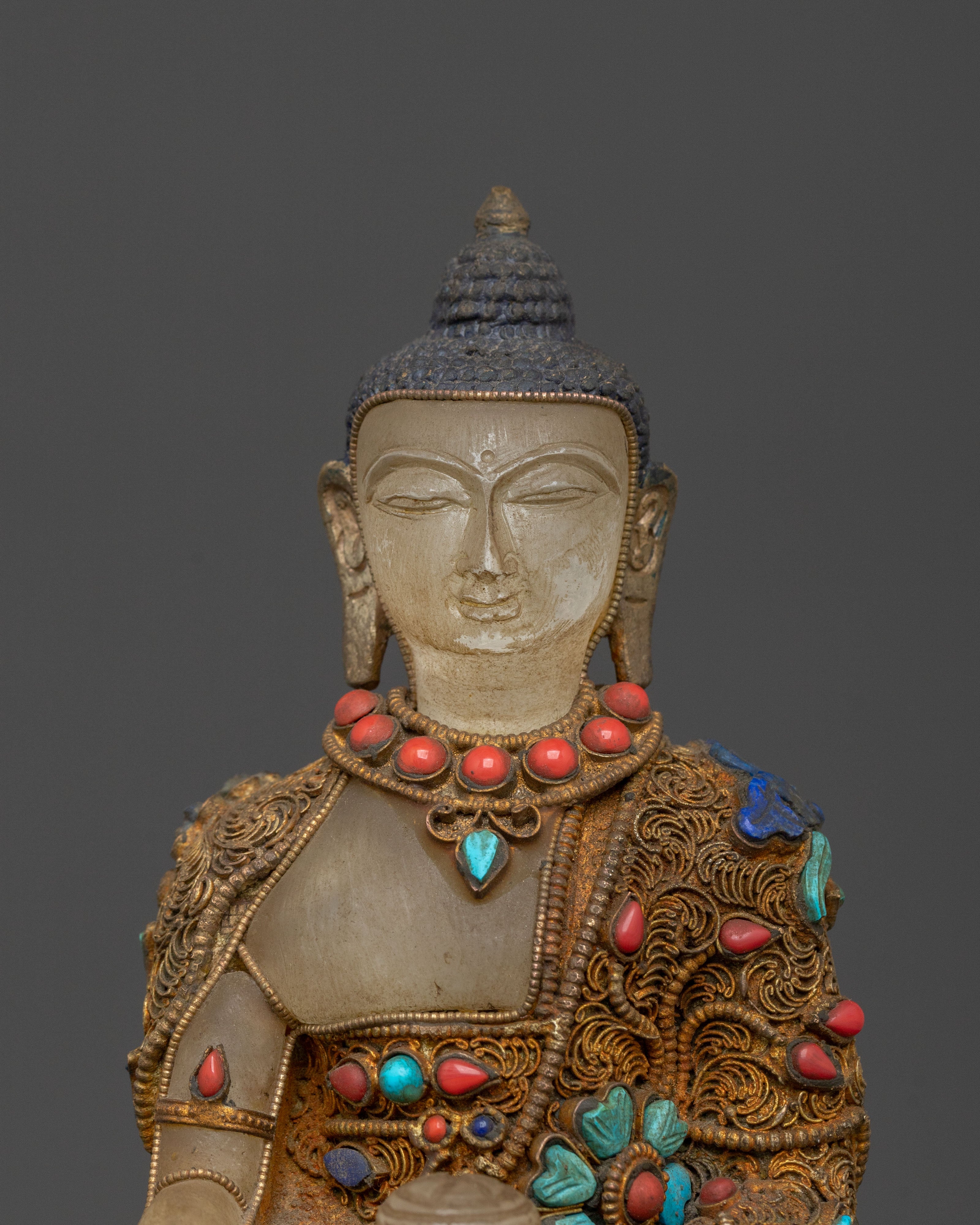 Shakyamuni Buddha Serene Statue on Throne