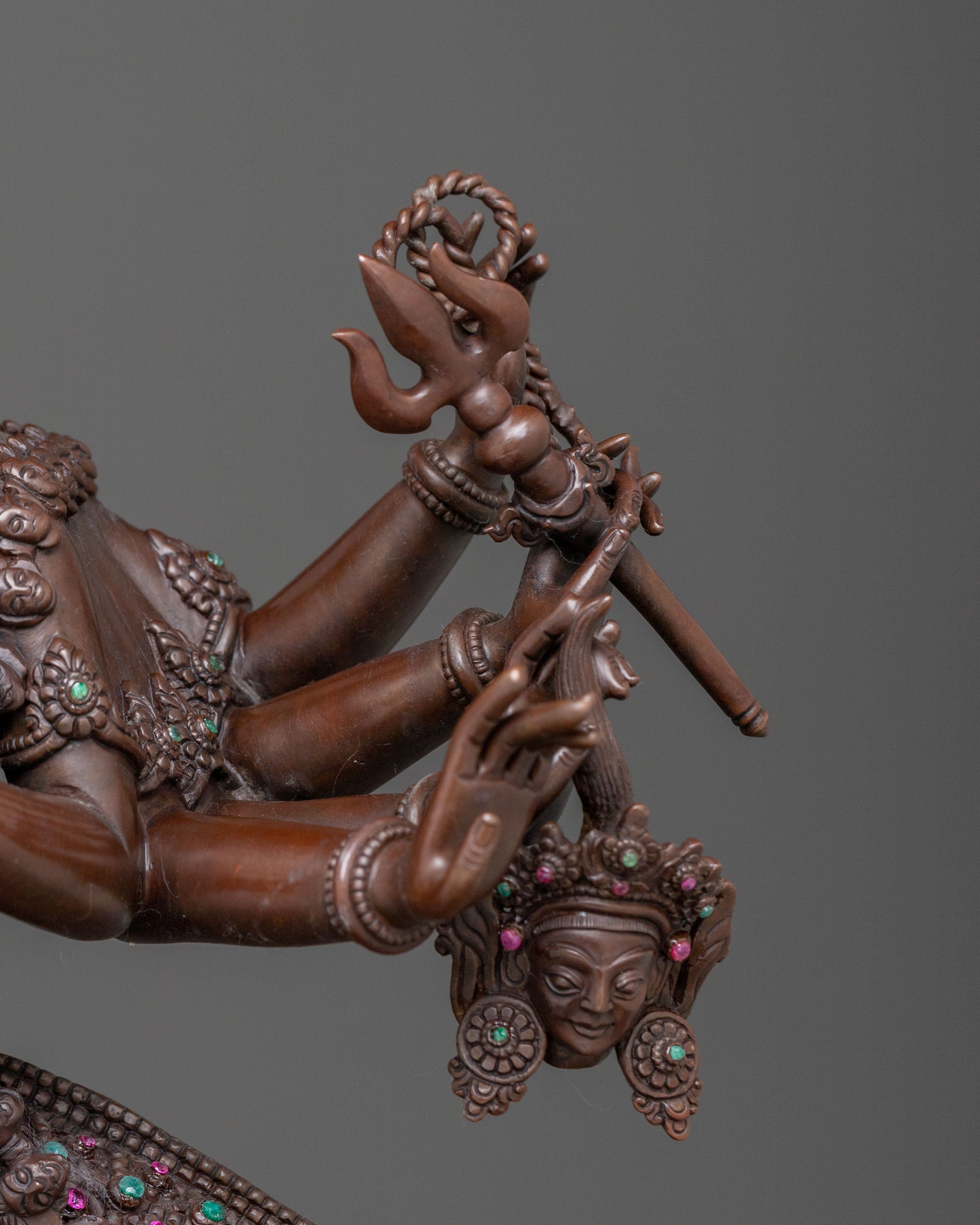 Goddess Siddhi Laxmi: Oxidized Copper Figurine