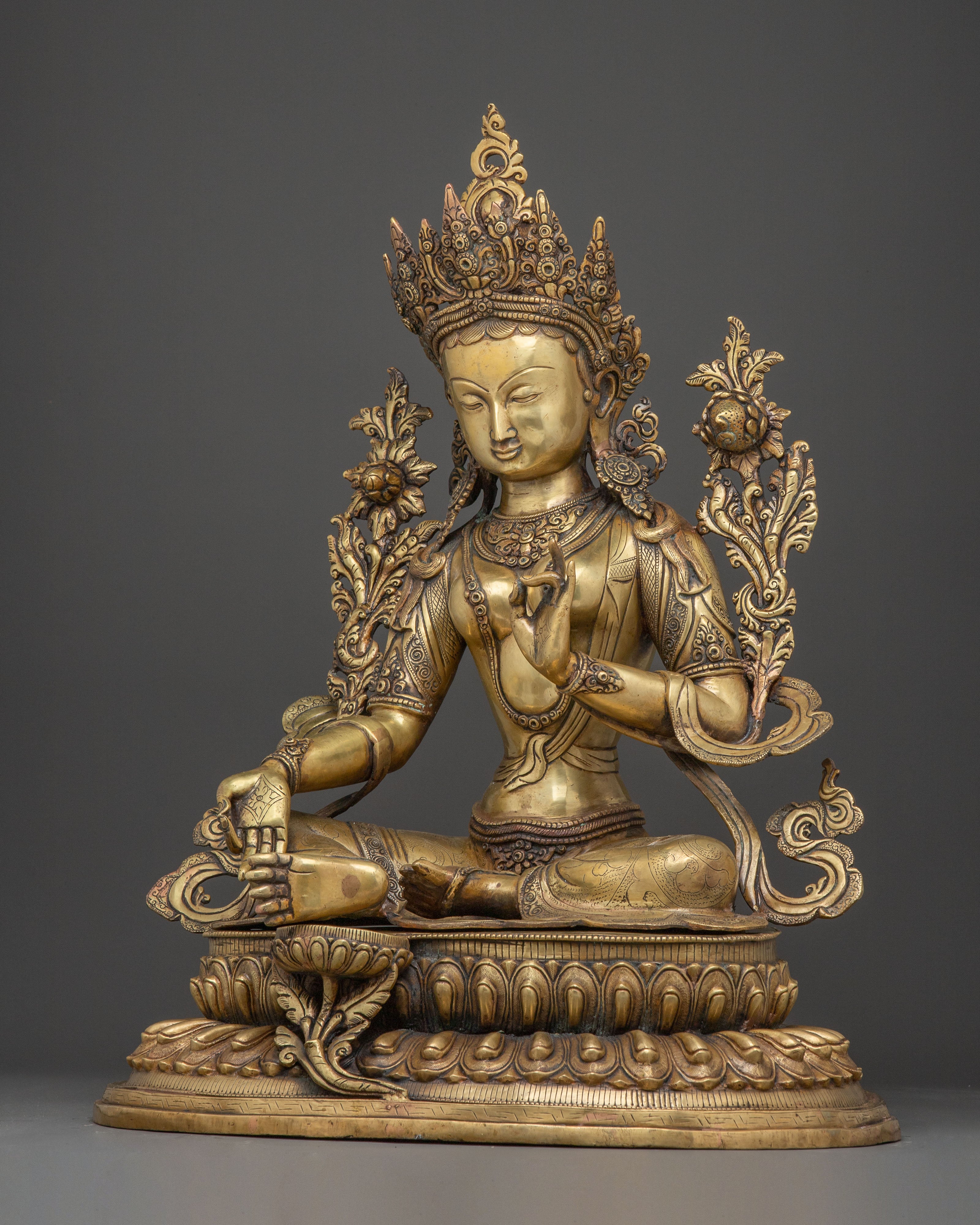 Green Tara Brass Statue: Mother of Liberation | Shyama Tara - Compassionate Protector