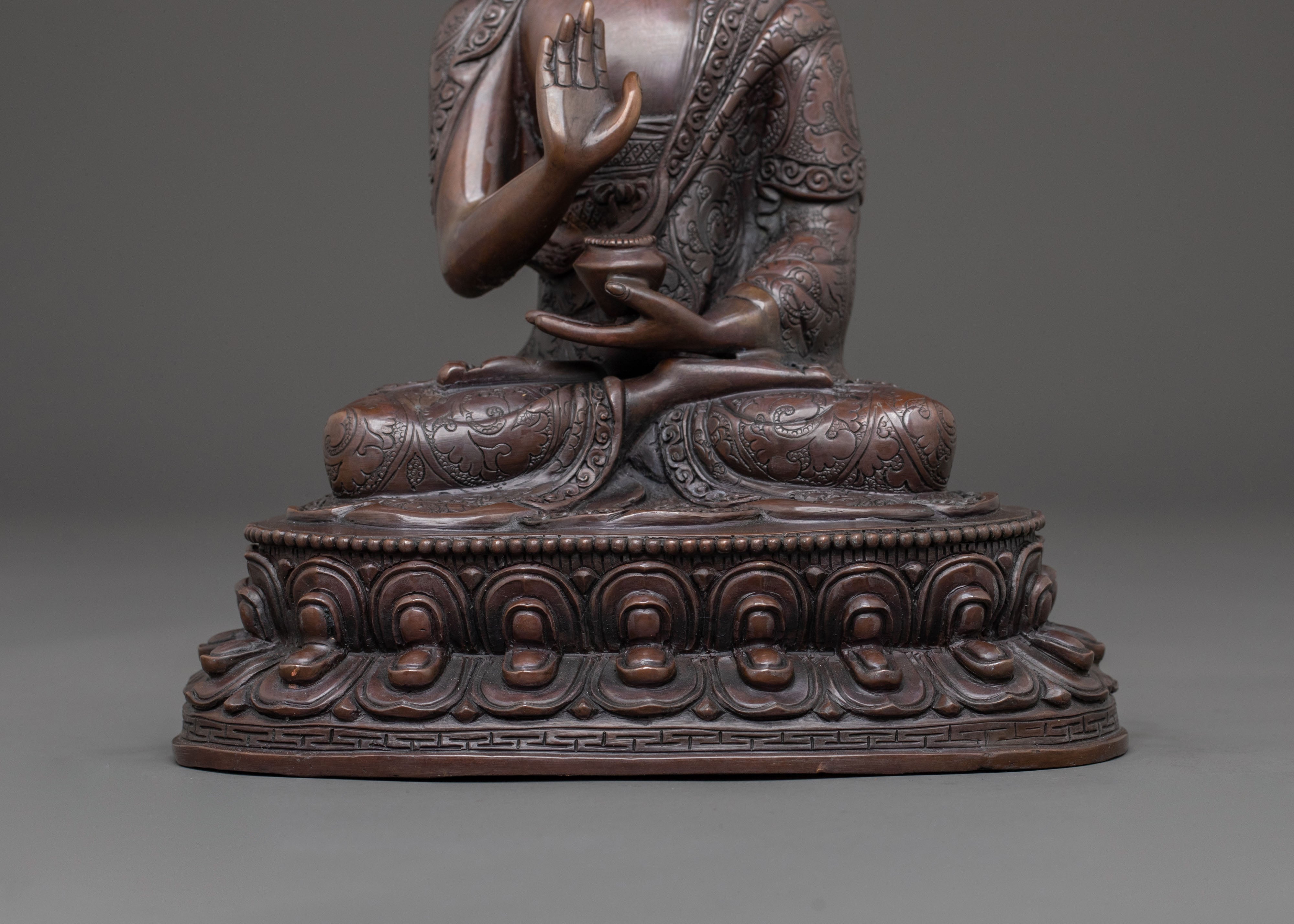 Amogasiddhi Buddha Statue | Oxidized Copper Iocn
