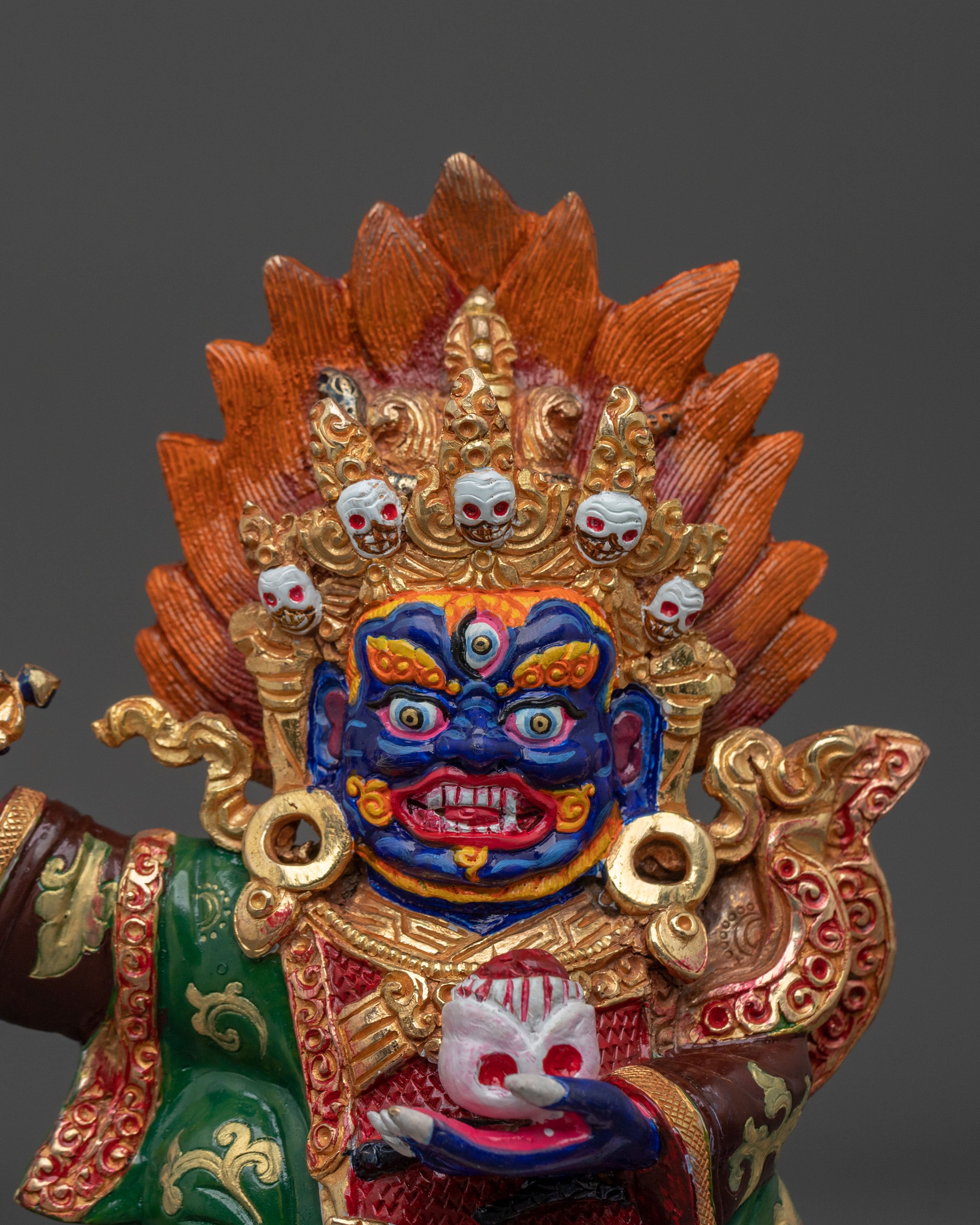 Traditional Mahakala Bernakchen Sculpture | Wrathful Dharma Protector