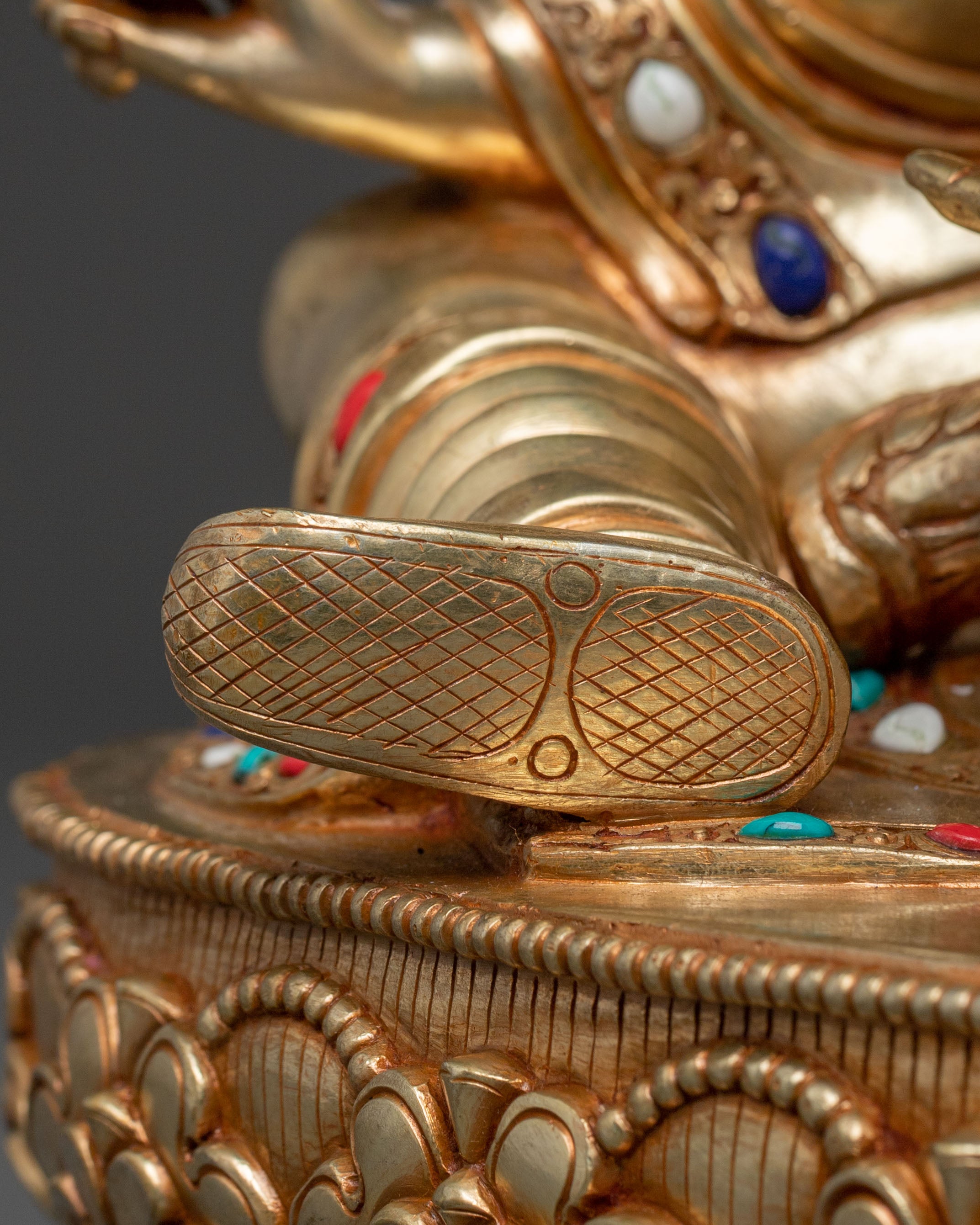 Guru Rinpoche Sacred Statue | 24K Gold Gilded Icon