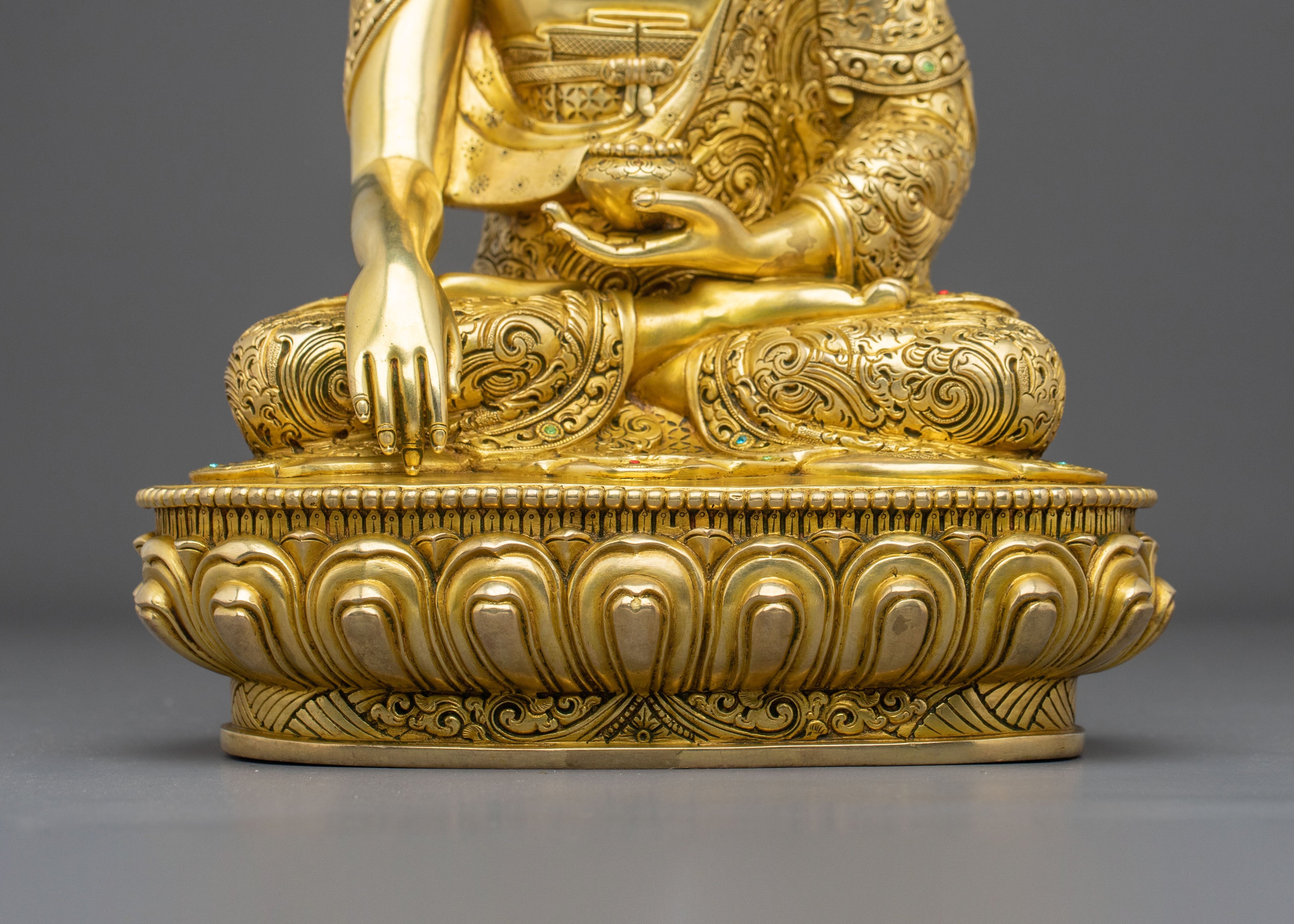 Shakyamuni Buddha Handmade 24K Gold Gilded Statue