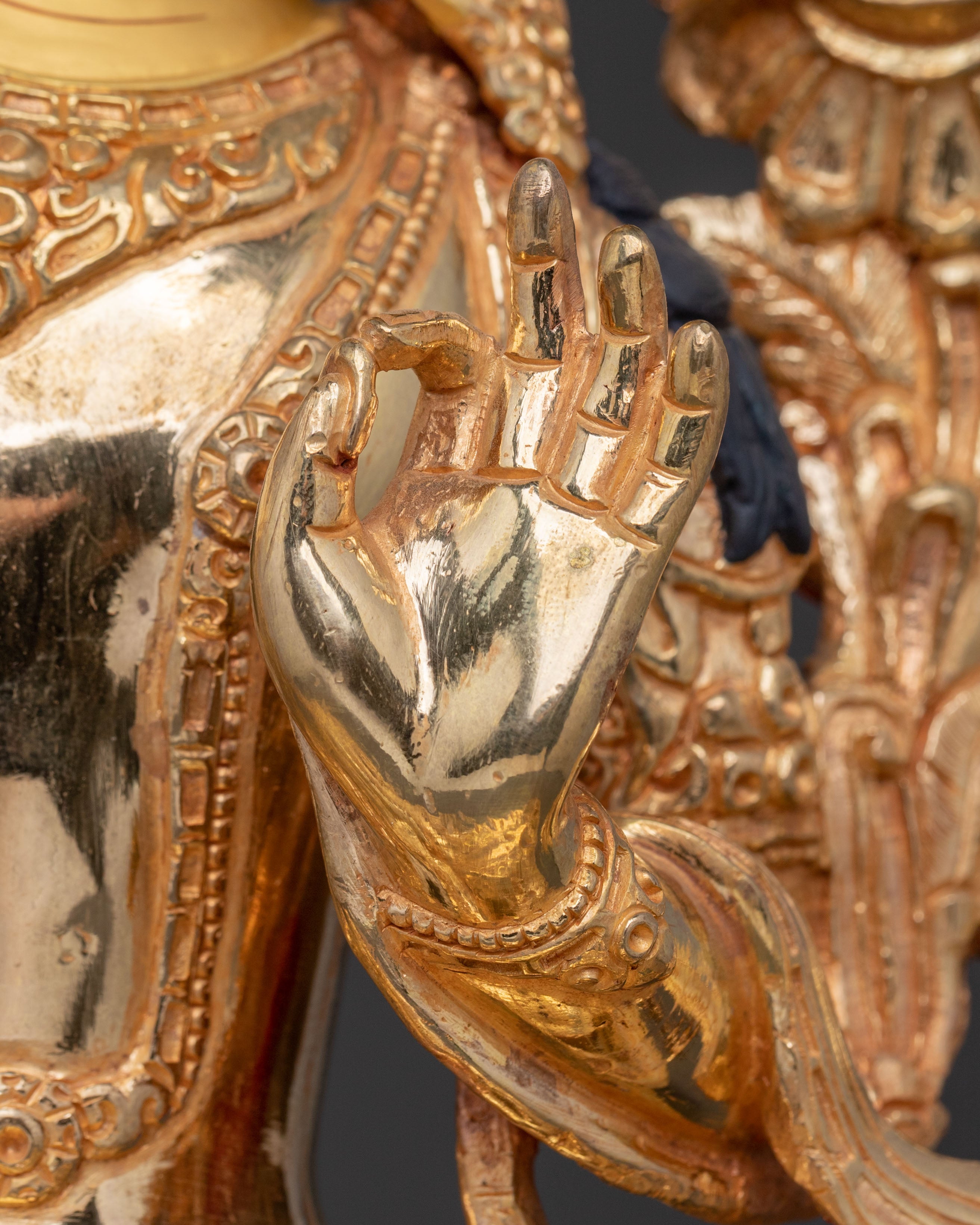 Manjushri Flaming Wisdom Statue | 24K Gold Gilded
