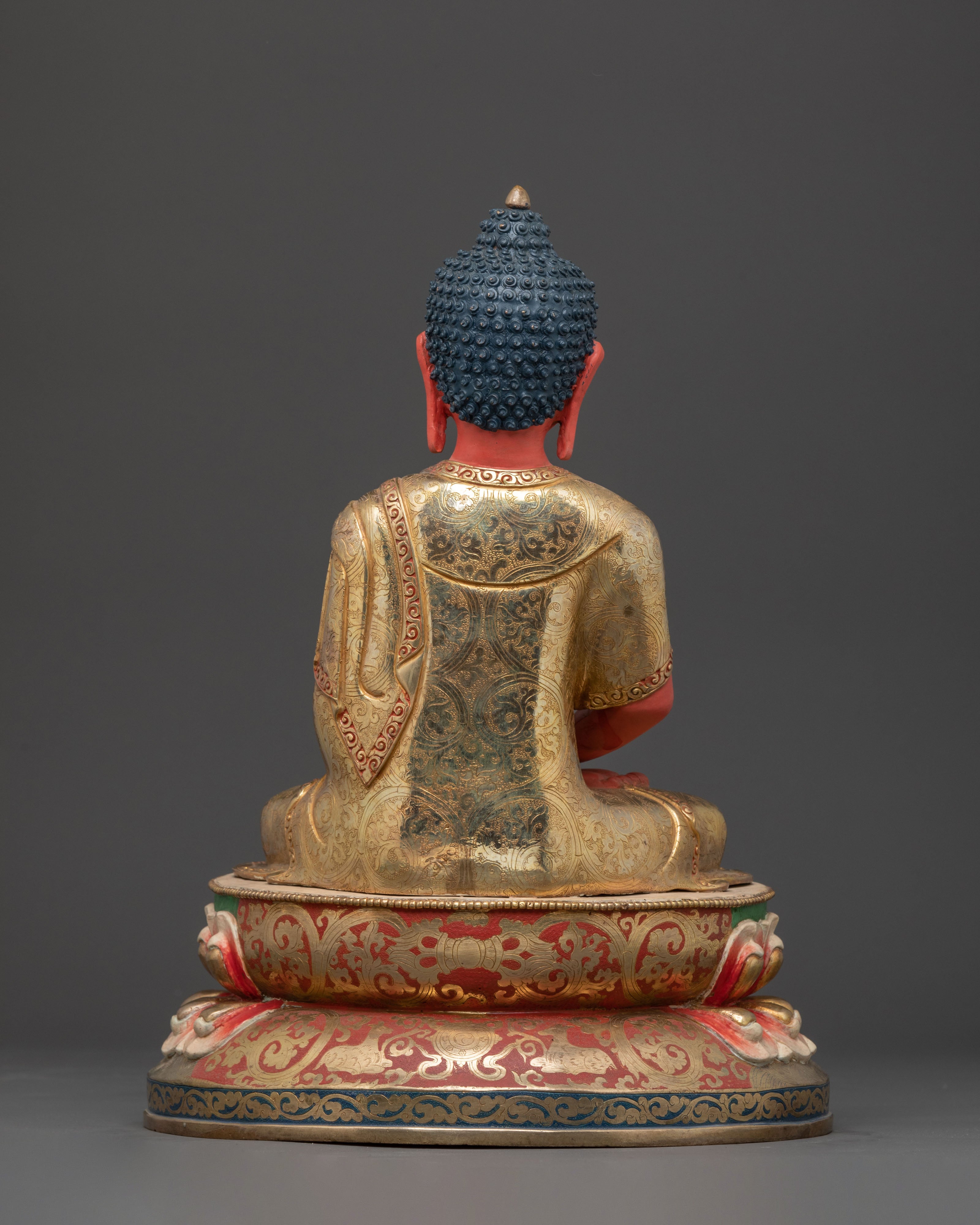 Handcrafted Copper Statue of Amitabha Buddha: Serene Devotional Art