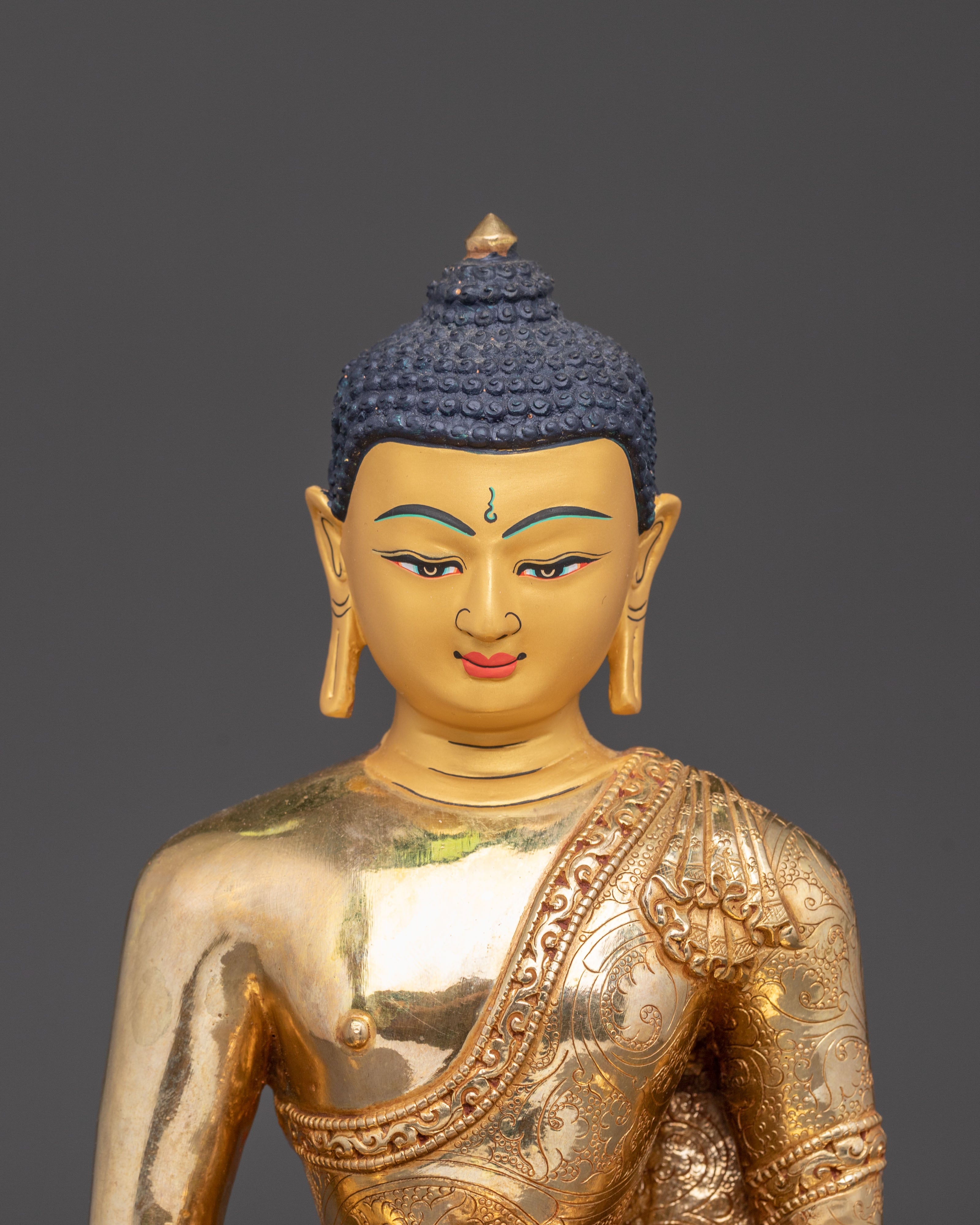 Divine Amitabha Buddha Handmade Statue | 24K Gold Gilded Art