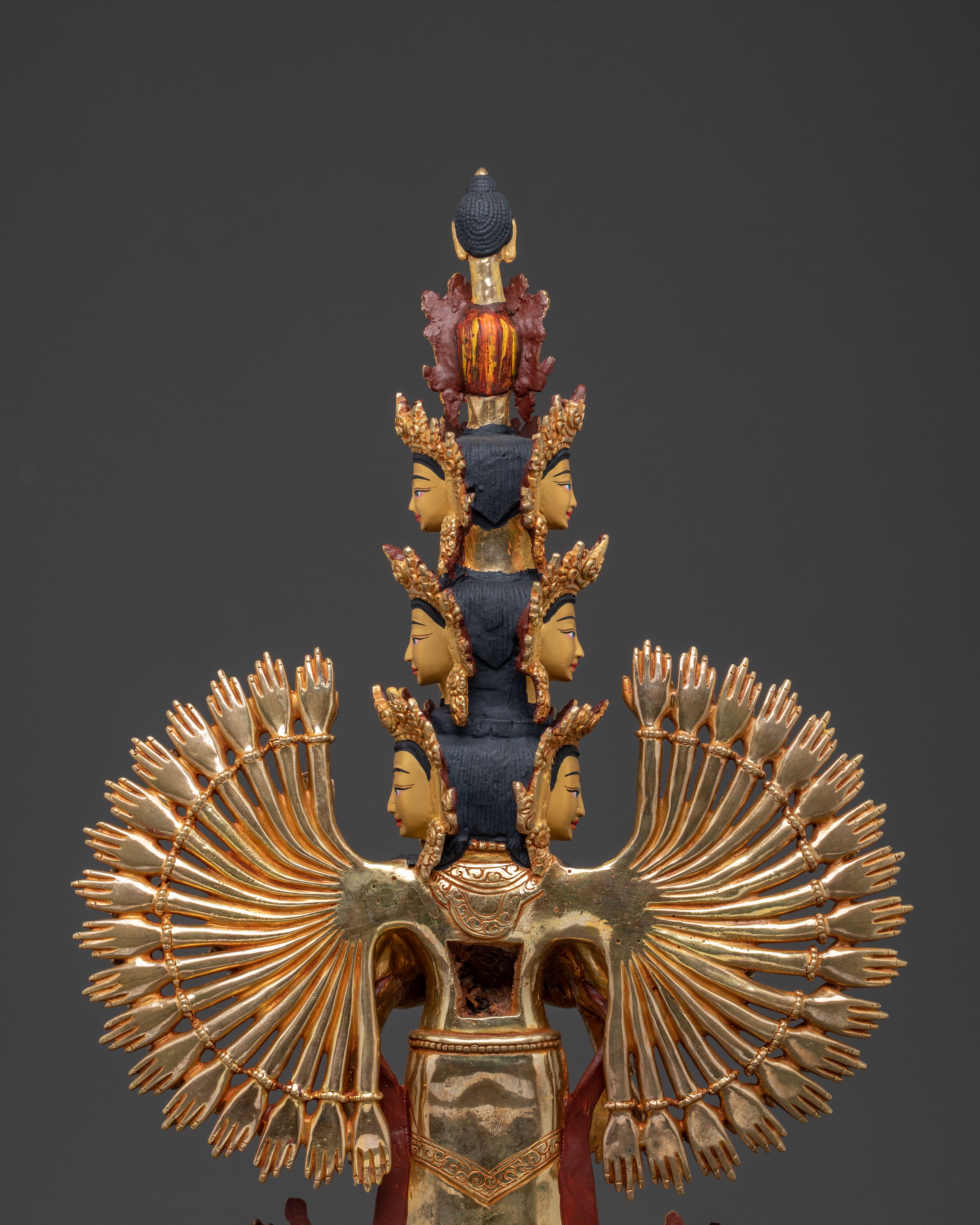 1000 Armed Chenrezig Tibetan Statue | 24k Gold Glided