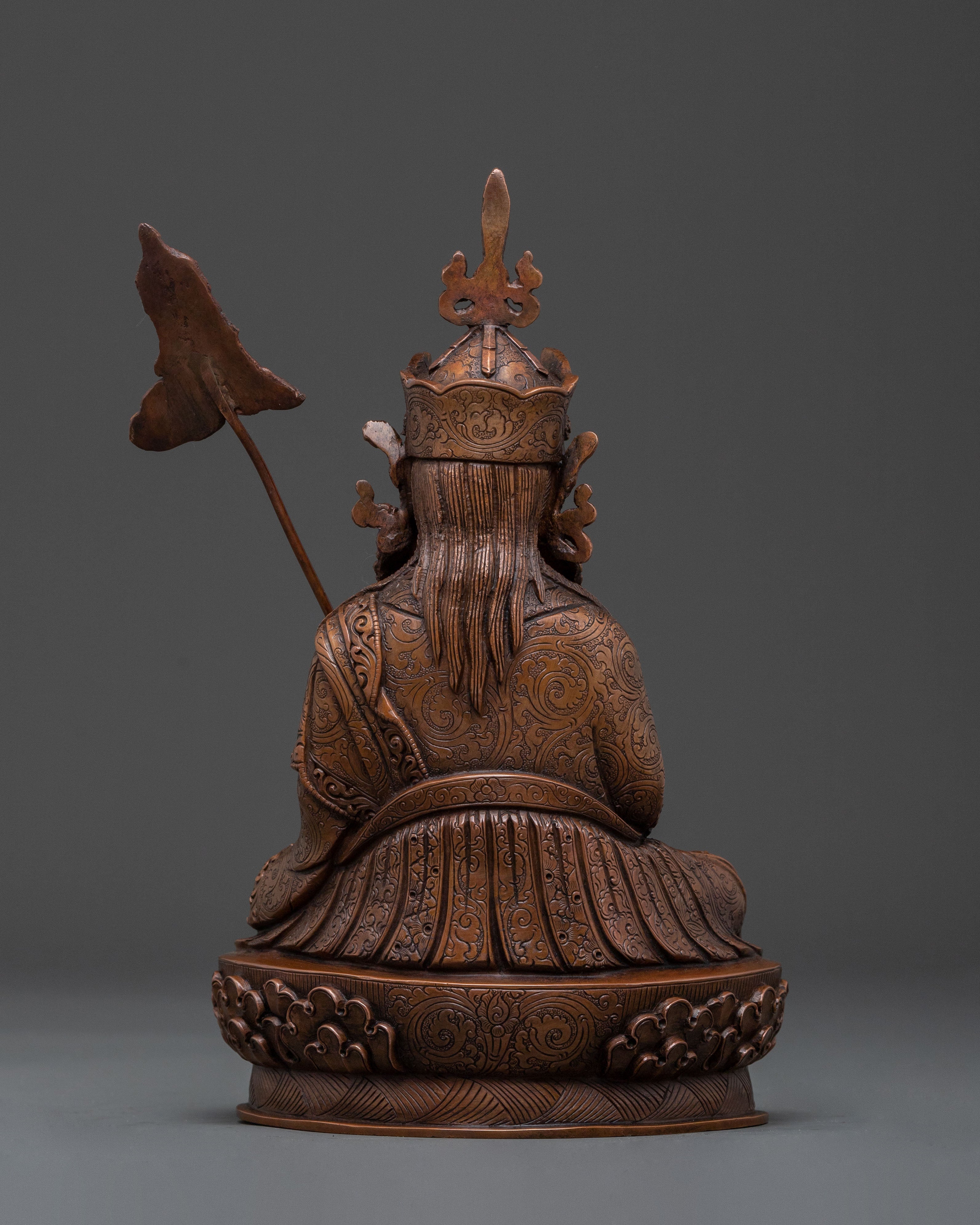 Guru Norlha Blessing Statue: Oxidized Copper Body