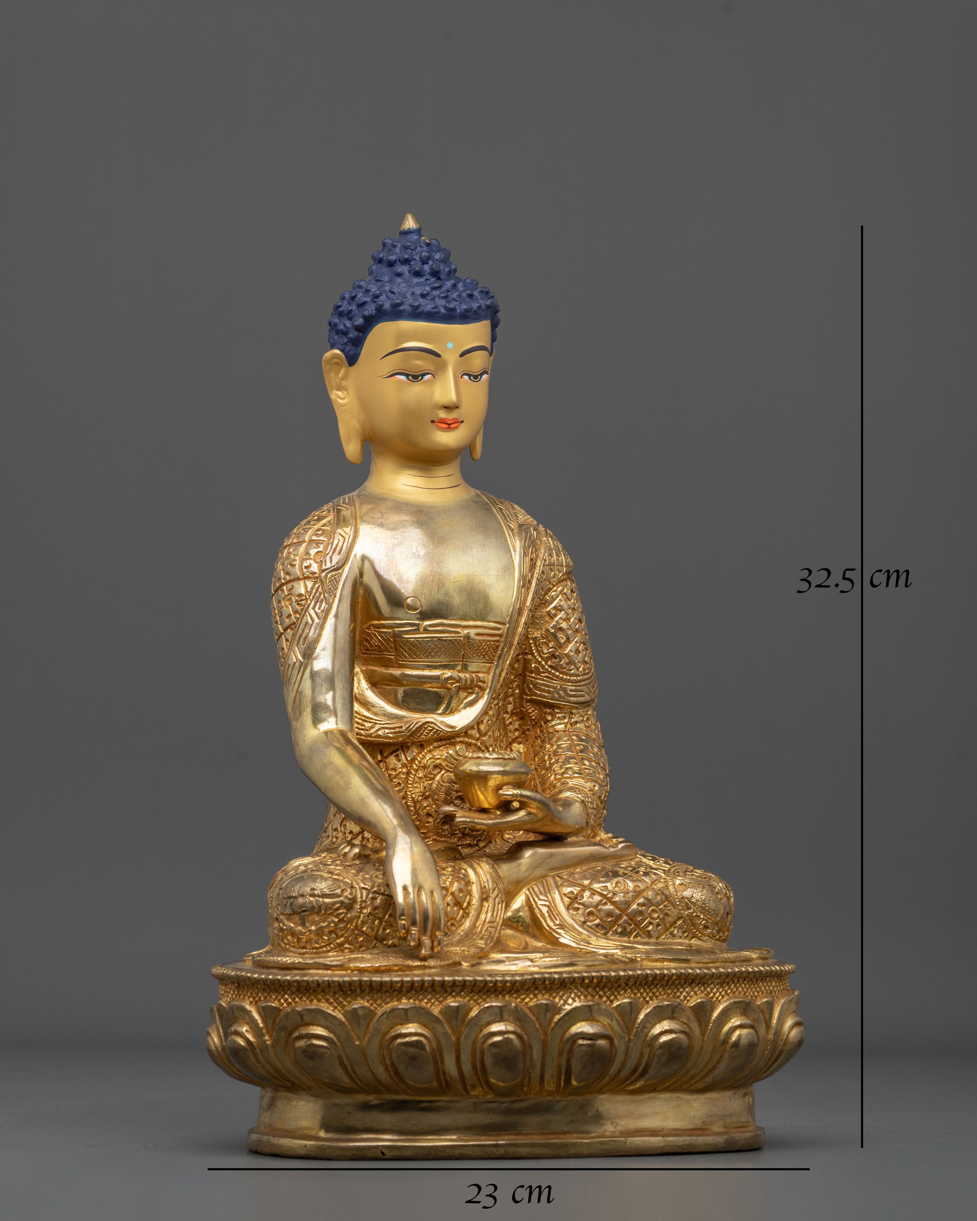 Enlightened Presence: 24k Gold Coated Gautama Buddha Statue