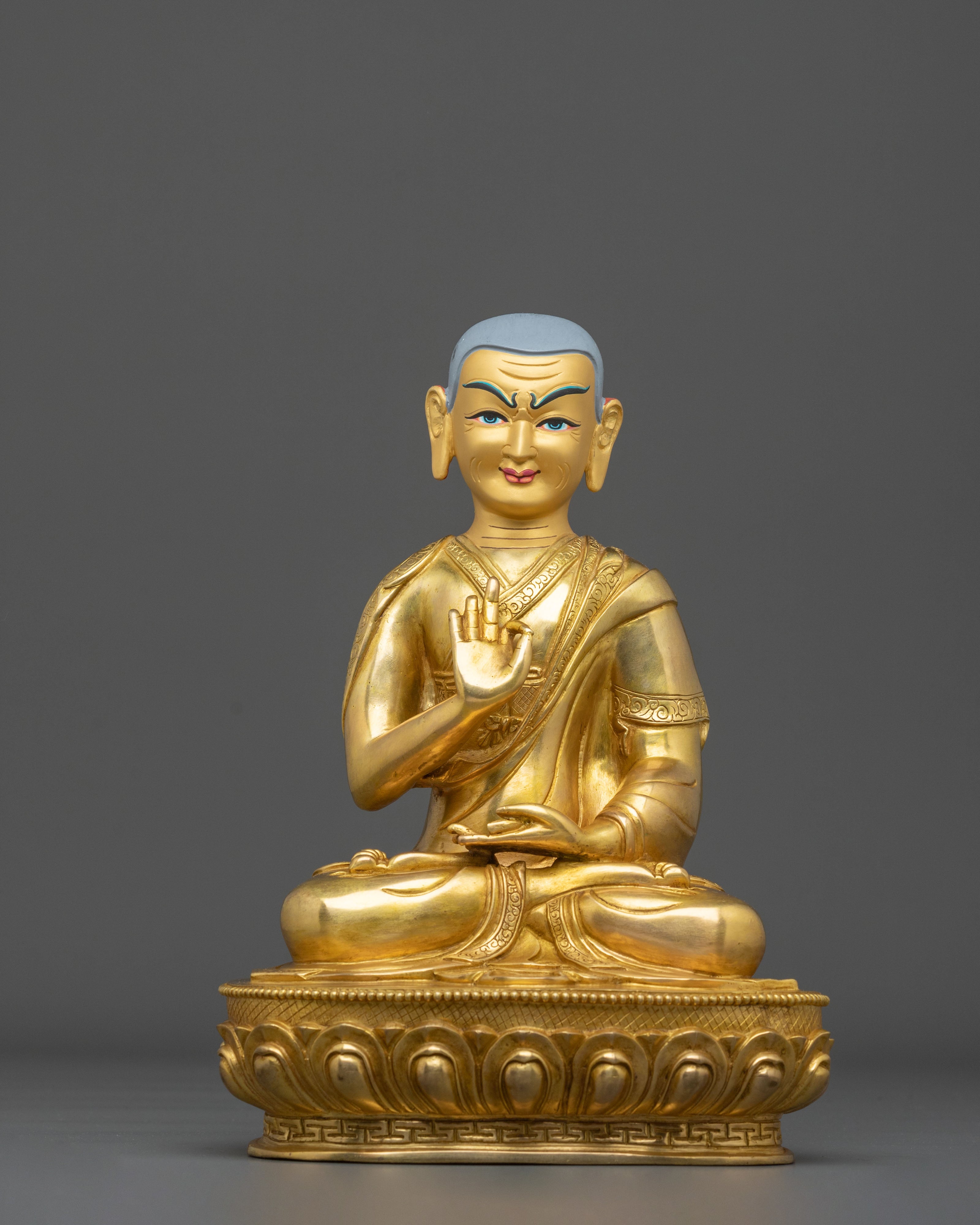 Tsongkhapa with Disciples Statue: Founder of the Gelug Tradition